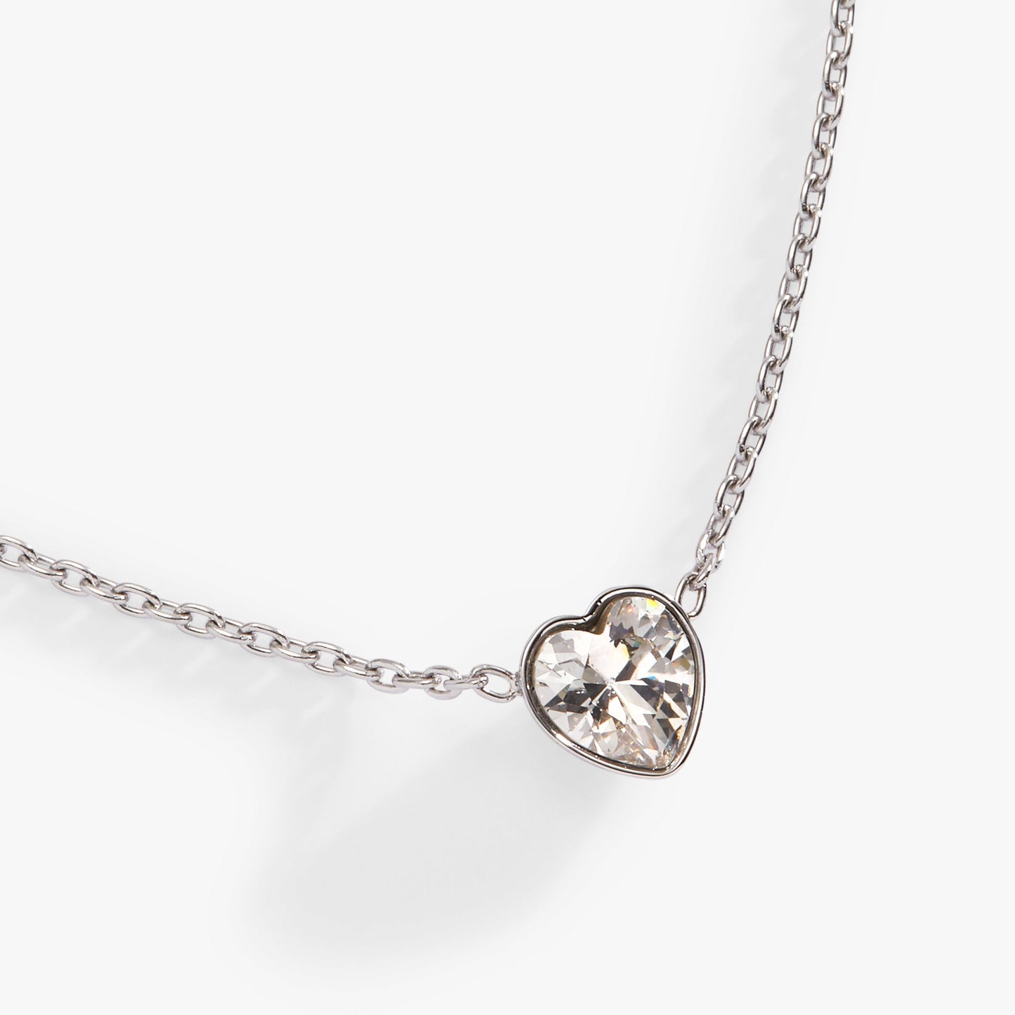 Crystal Heart Pendant Necklace – Romantic Special Occasion Jewelry Stainless Steel Silver
