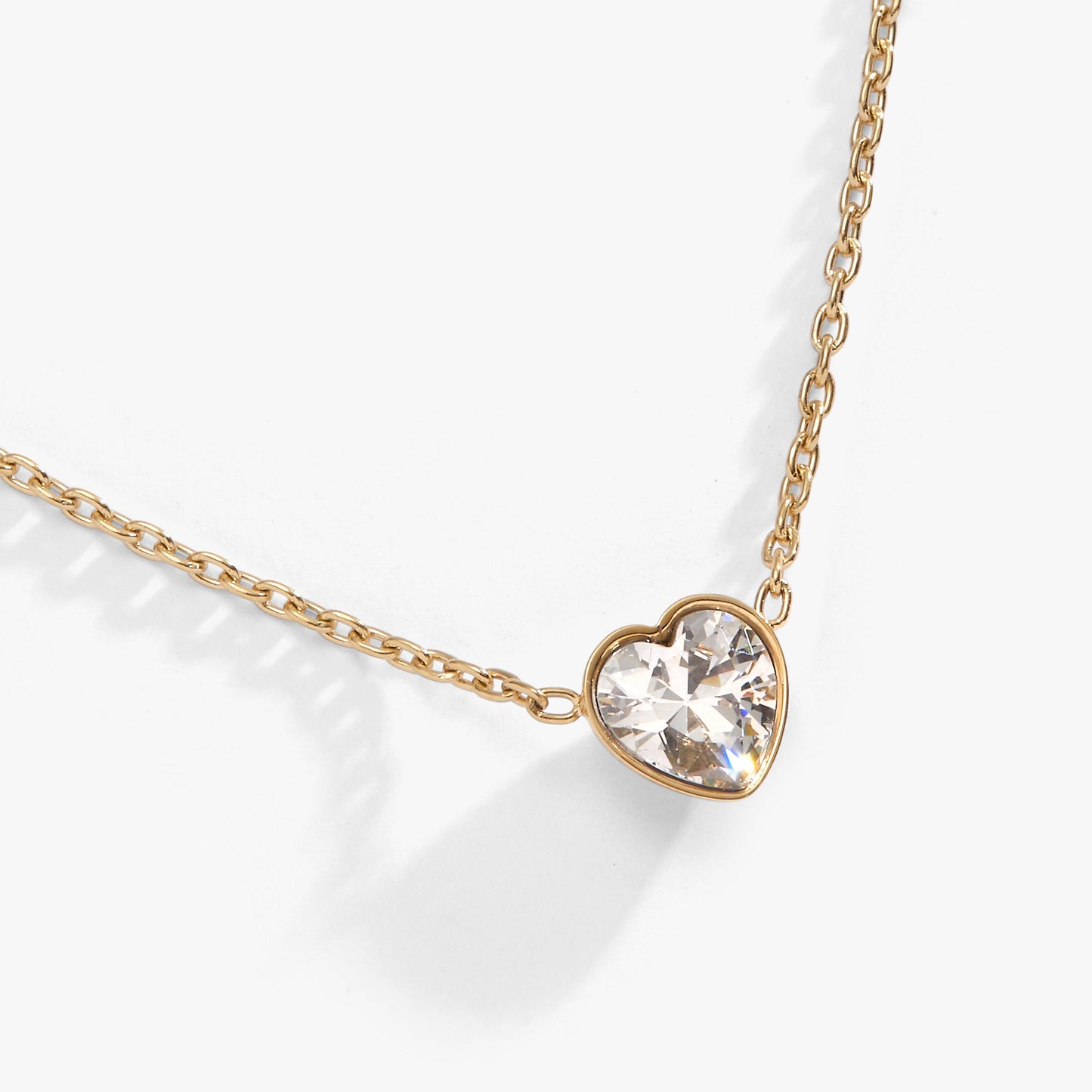 Crystal Heart Pendant Necklace – Romantic Special Occasion Jewelry Stainless Steel Silver