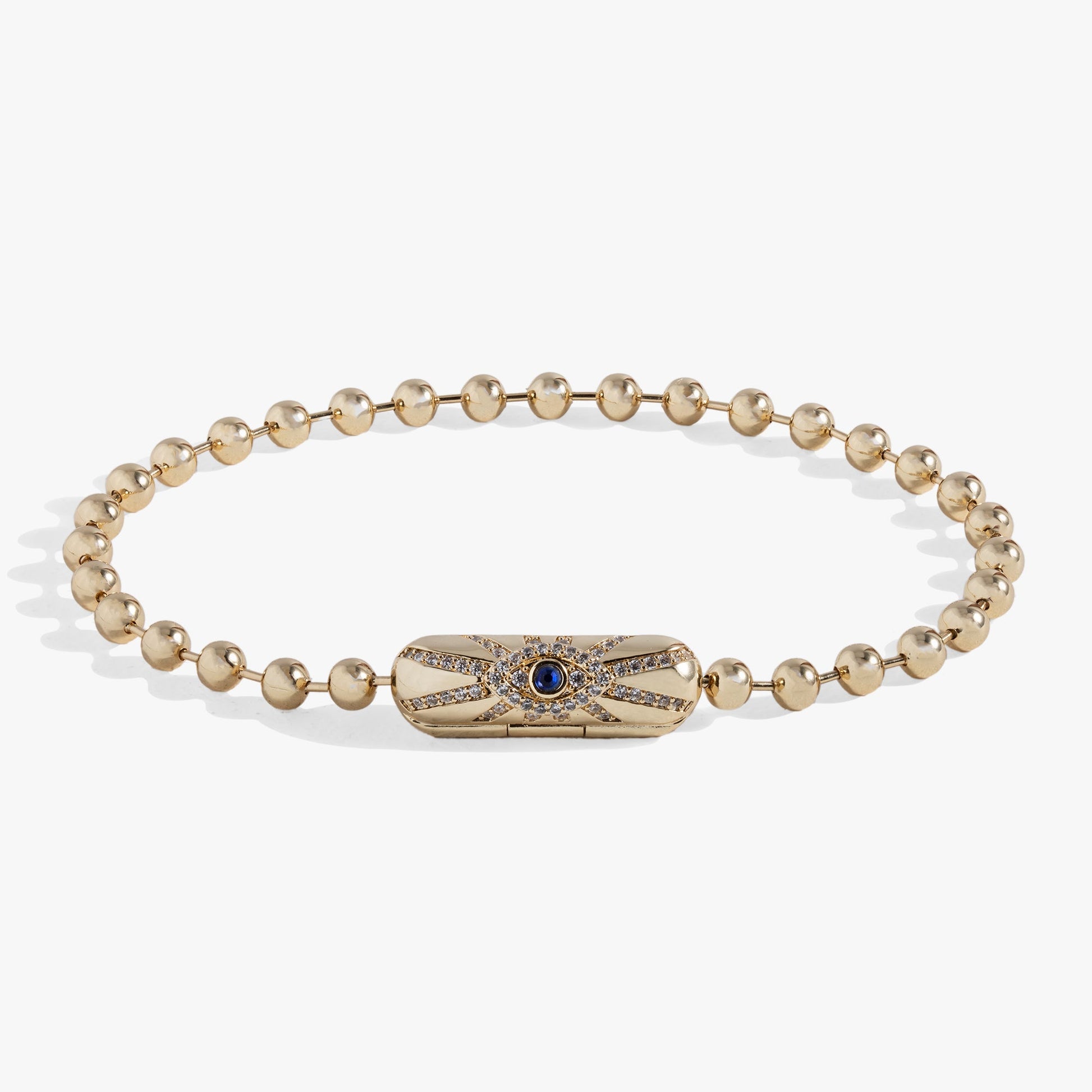 Evil Eye Barrel Closure Bracelet Gold
