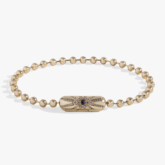 Evil Eye Barrel Closure Bracelet Gold