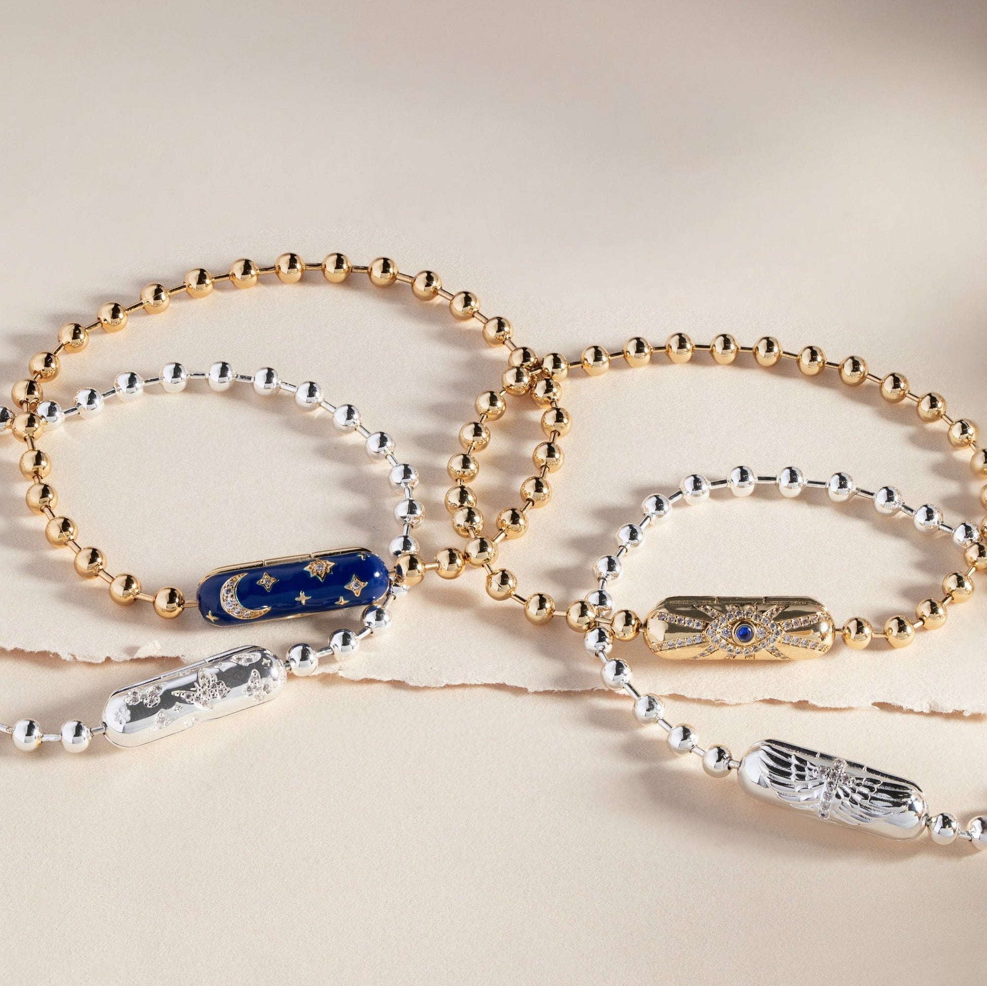 Evil Eye Barrel Closure Bracelet Gold