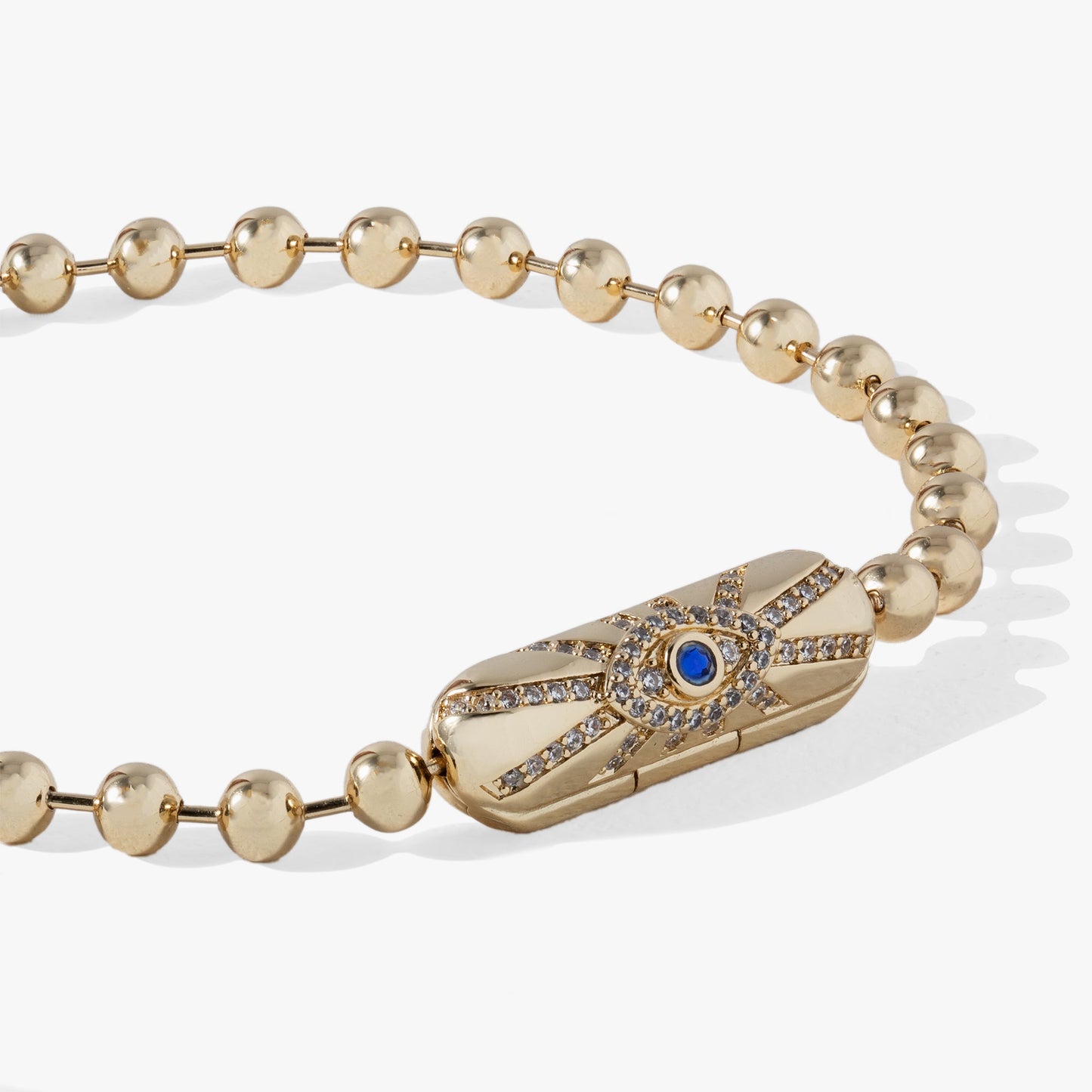Evil Eye Barrel Closure Bracelet Gold