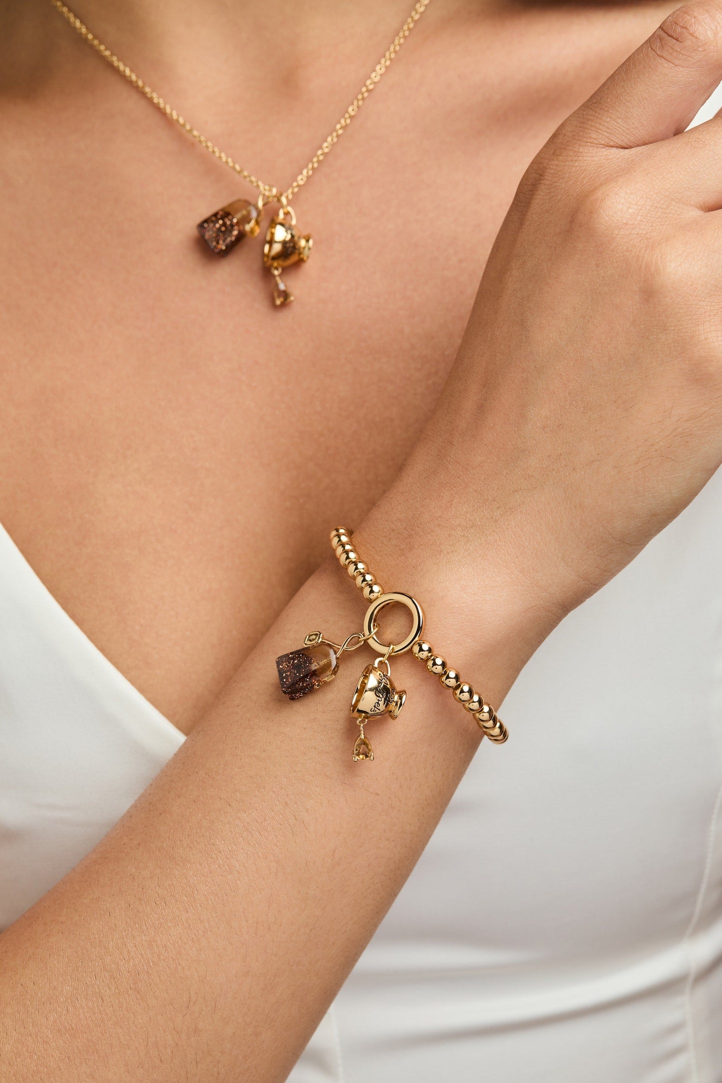 Spill the Tea Stretch Bracelet Gold