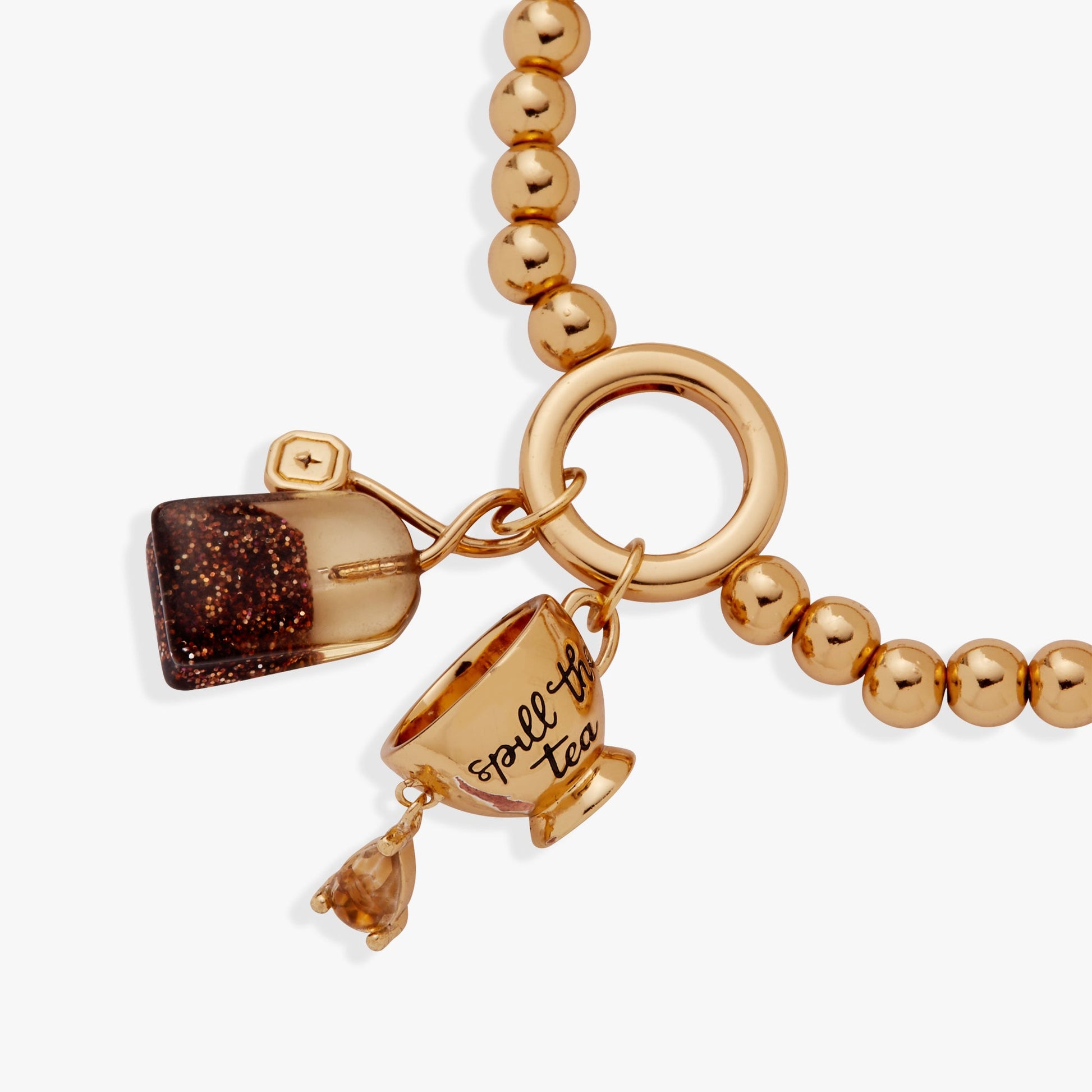 Spill the Tea Stretch Bracelet Gold