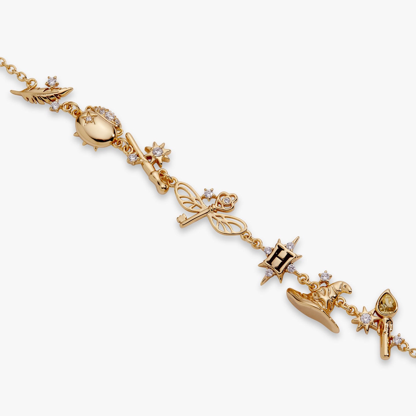 Harry Potter™ Mixed Icon Inline Charm Bracelet Gold