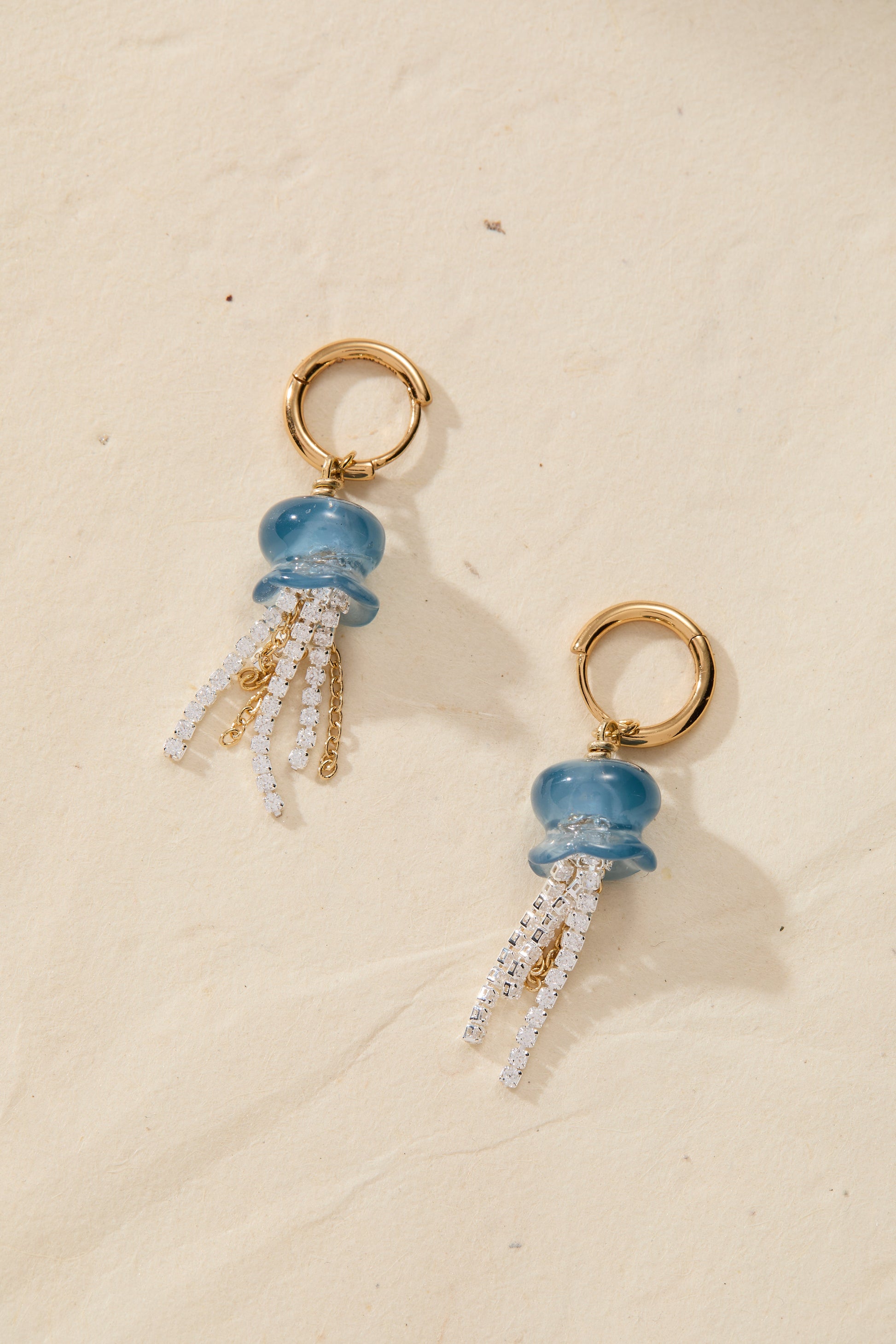 Whimsical Jellyfish Huggie Hoops Two Tone