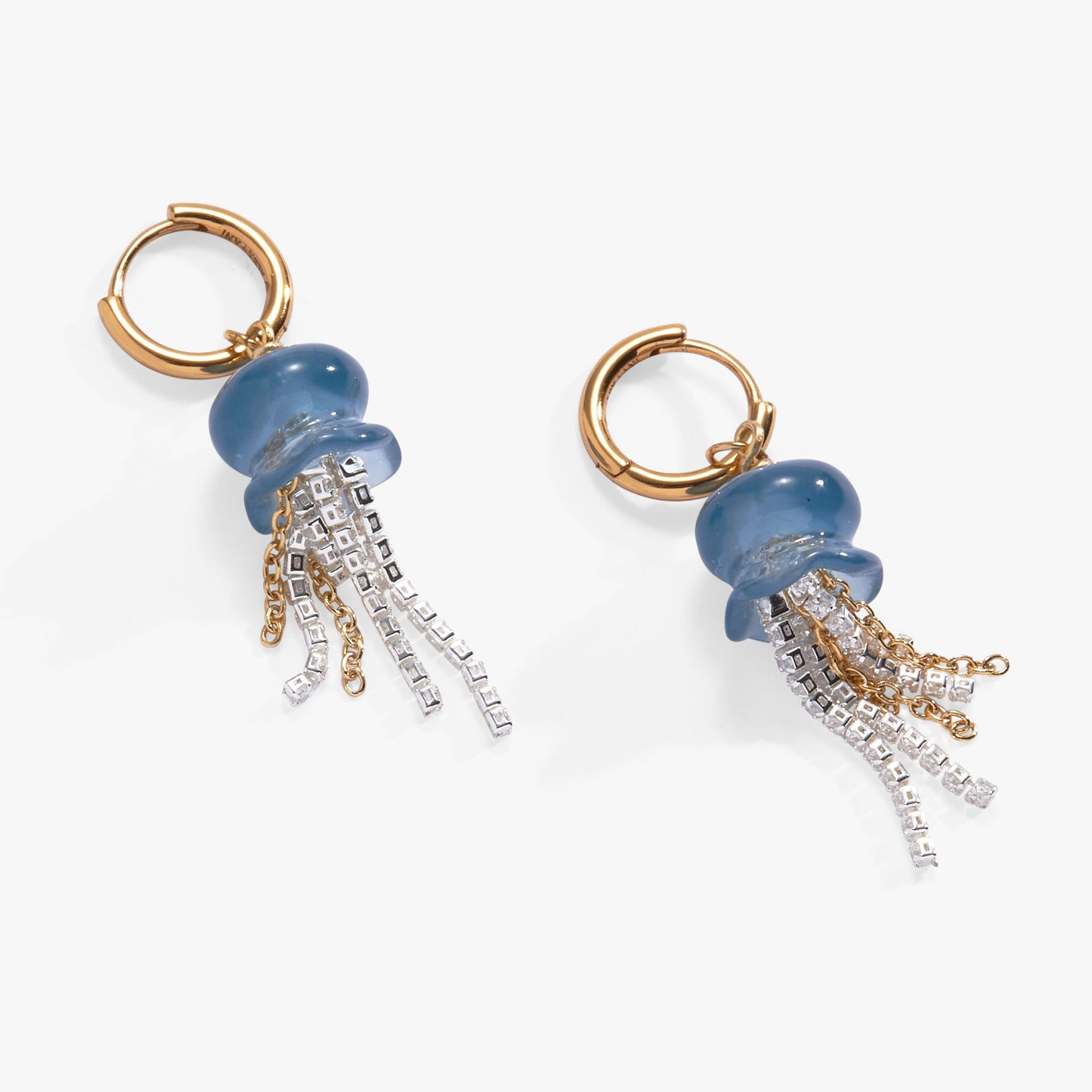 Whimsical Jellyfish Huggie Hoops Two Tone