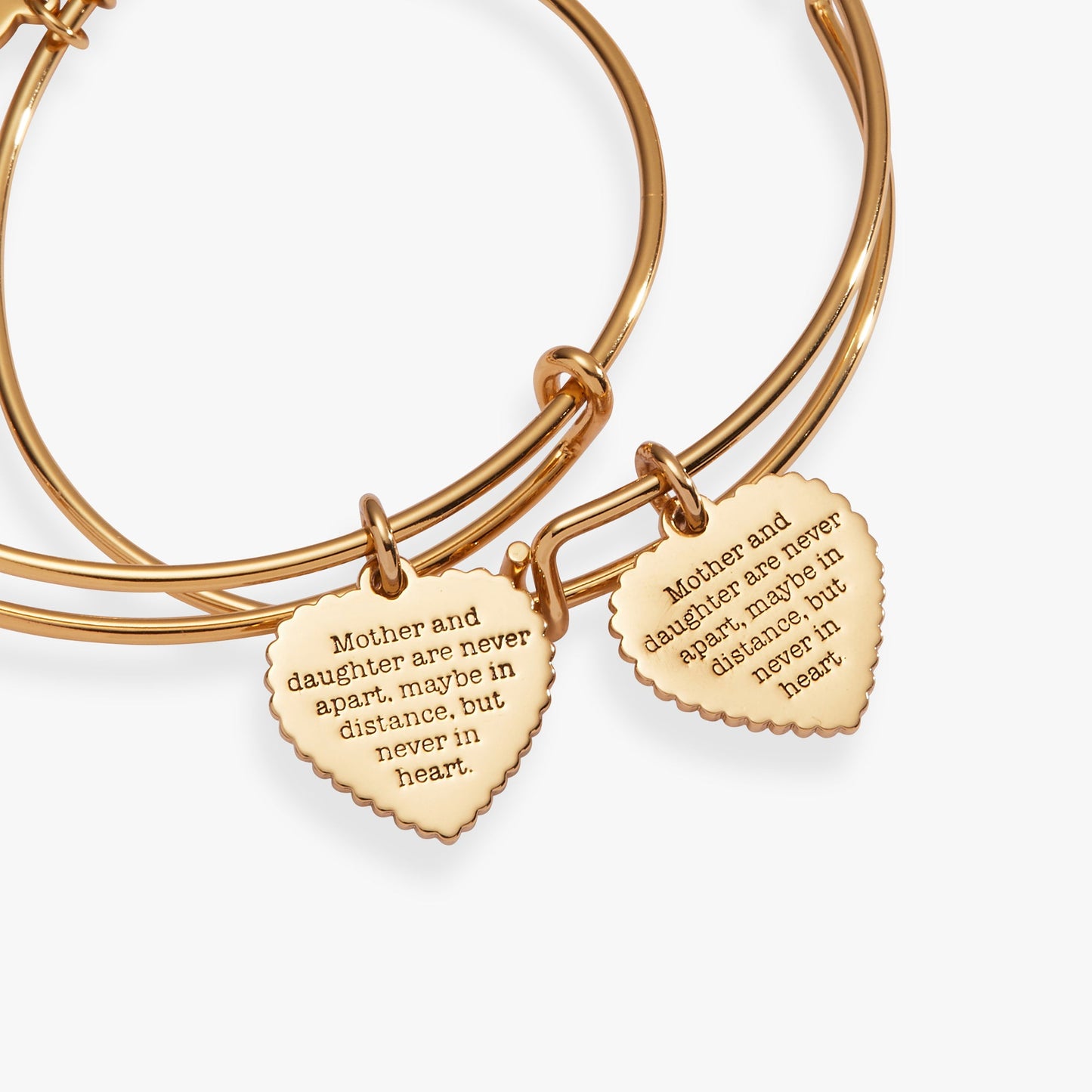 Mother & Daughter Heart Set of 2 Gold