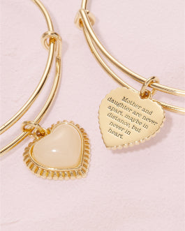 Mother & Daughter Heart Set of 2 Gold
