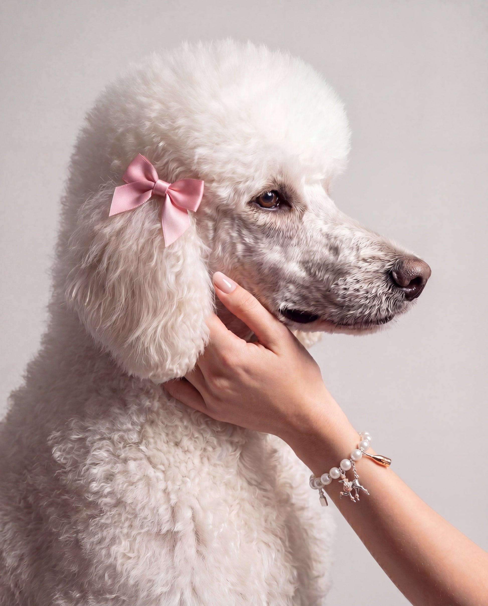 Posh Poodle Pearl Charm Bracelet Two Tone