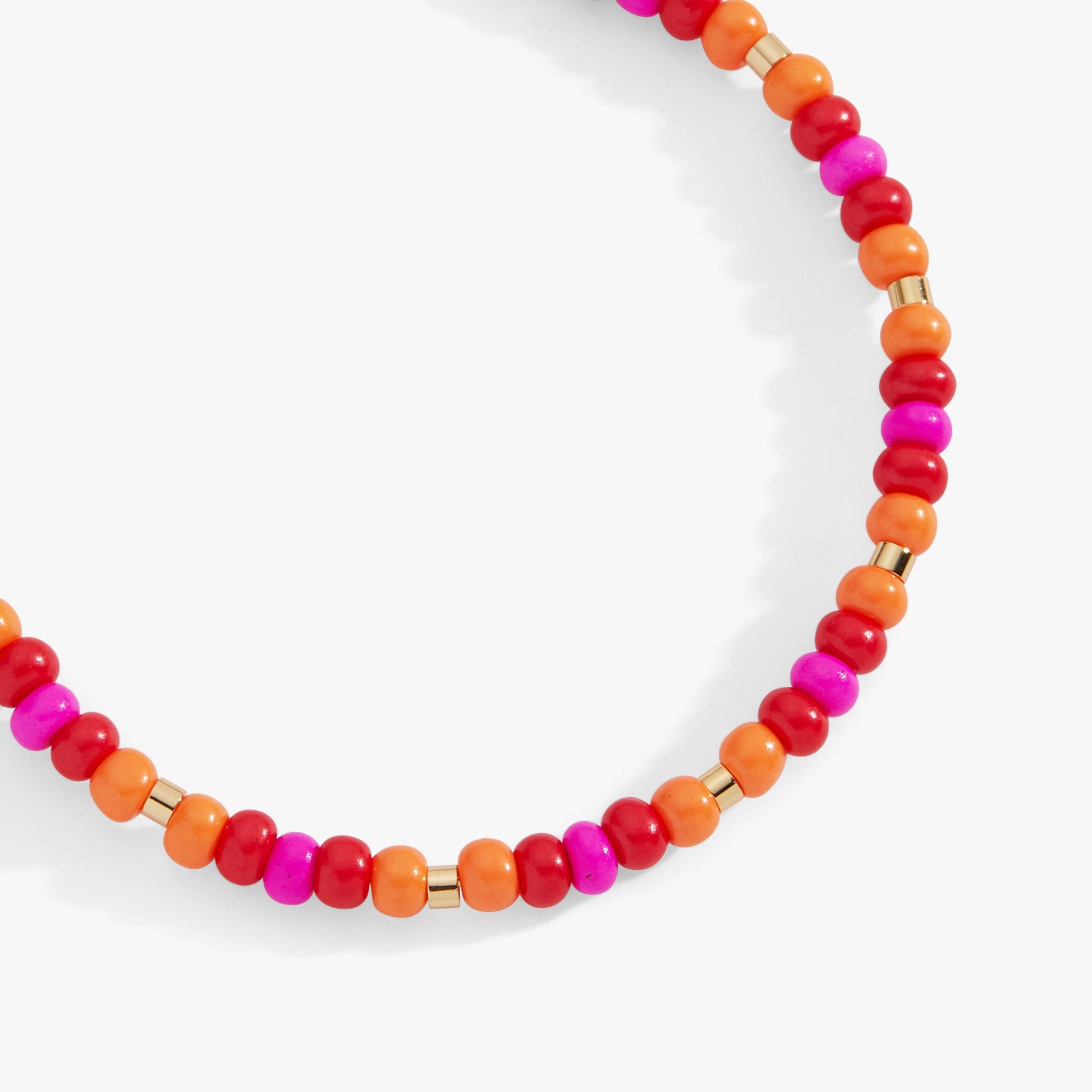 Summer Hues Beaded Charm Bangle Gold