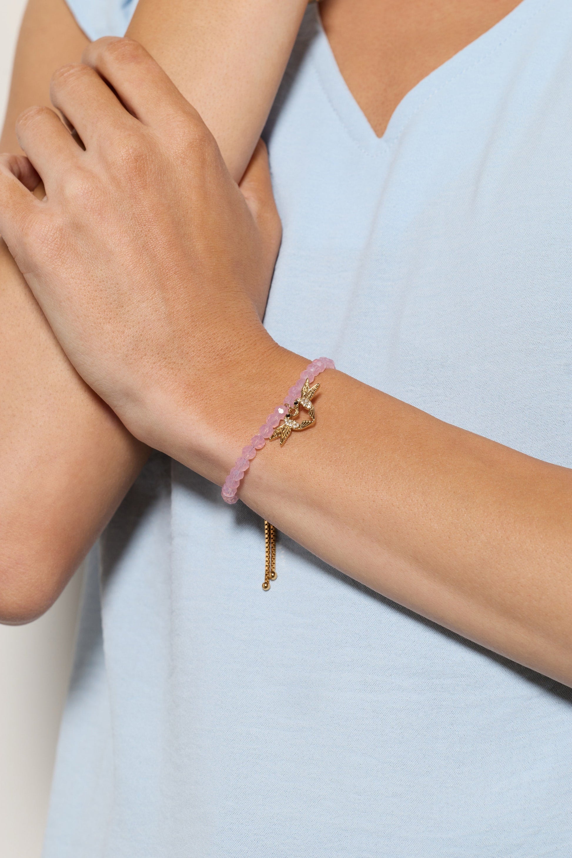 Birds of a Feather Bolo Bracelet Gold