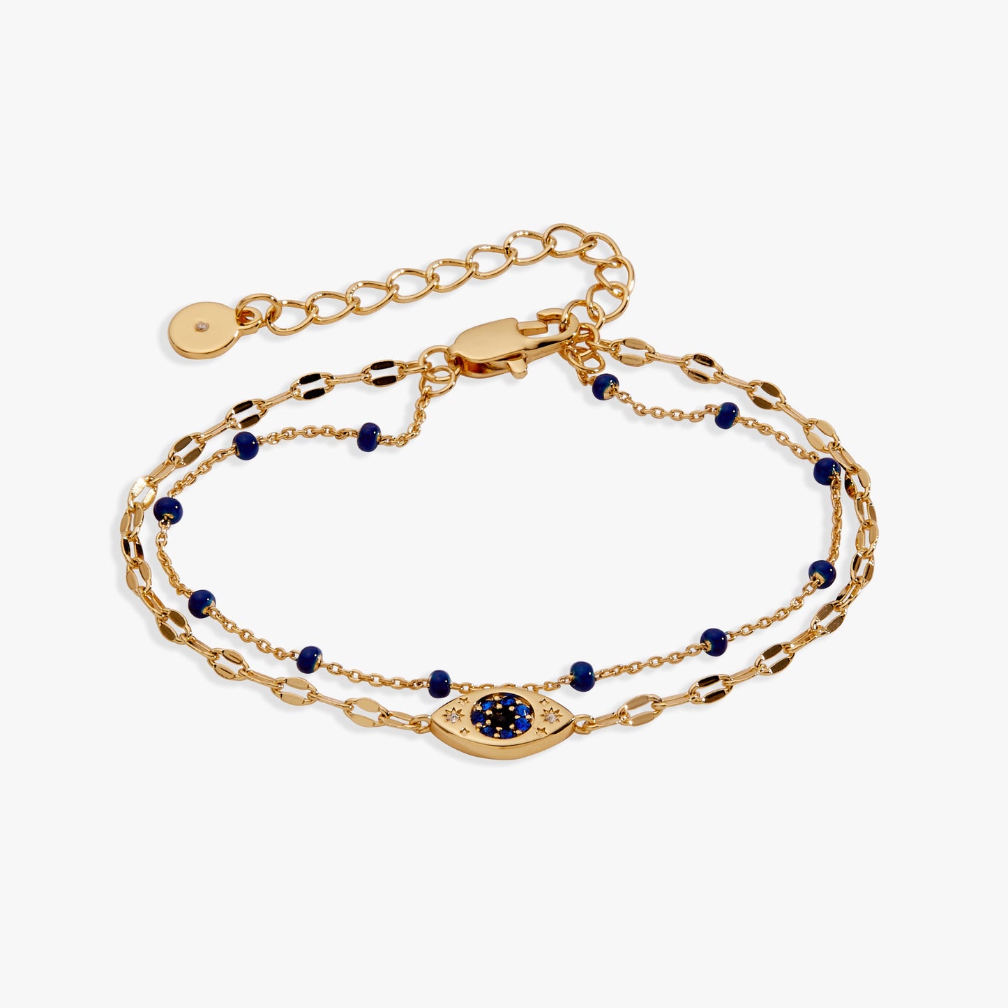 Festival Double Strand Evil Eye Bracelet Gold