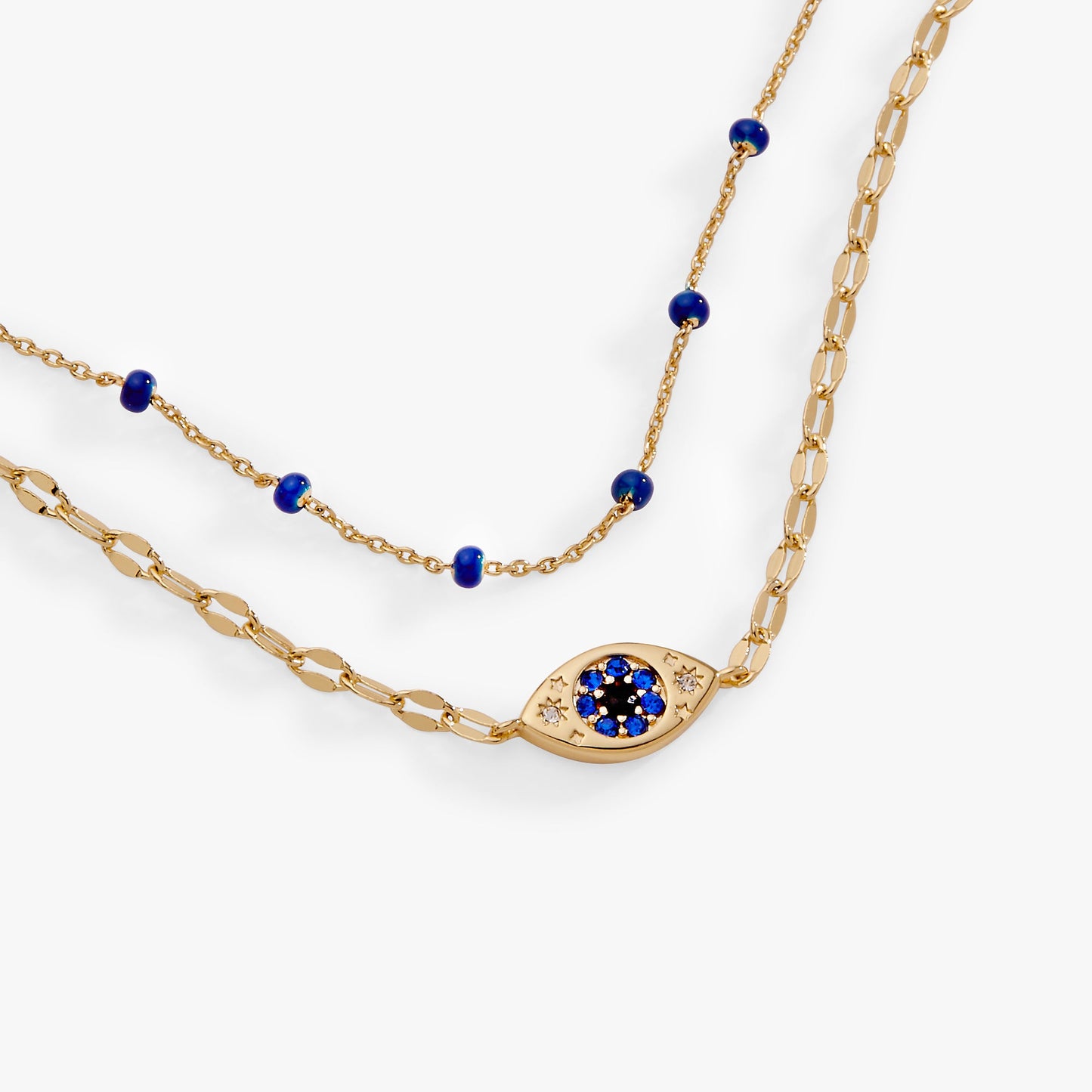 Festival Double Strand Evil Eye Bracelet Gold