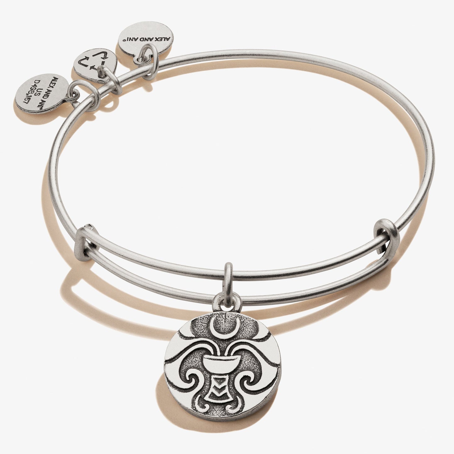 Moon + Star Charm Bangle Bracelet - Alex and Ani Rafaelian Silver