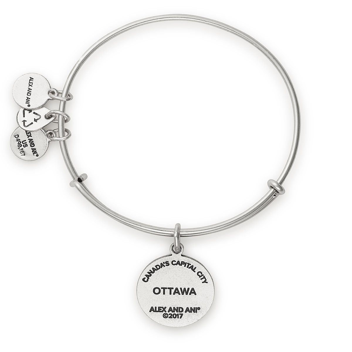 Ottawa Charm Bangle, Color Infusion - Alex and Ani Rafaelian Silver