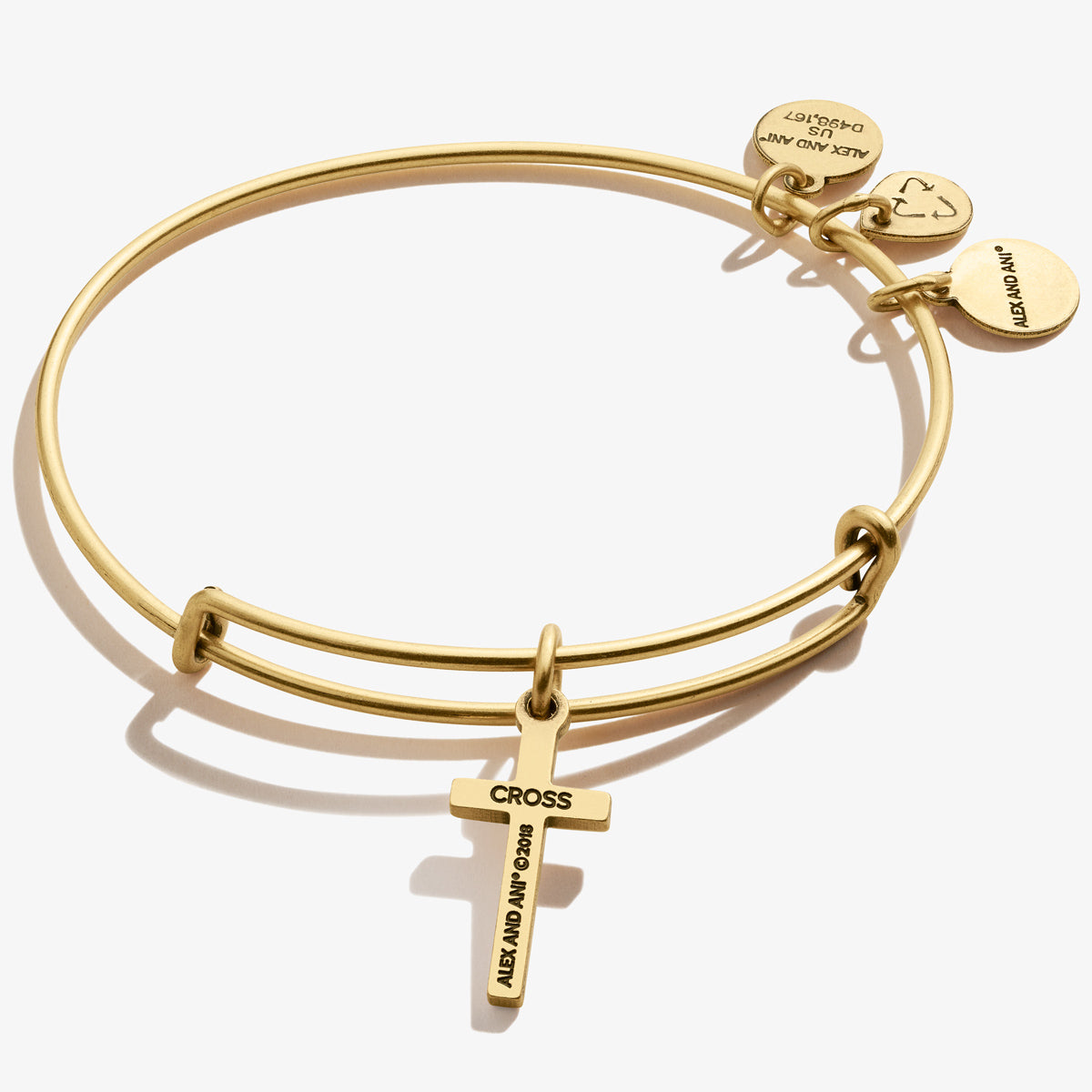Cross Charm Bangle Bracelet - Alex and Ani Rafaelian Silver