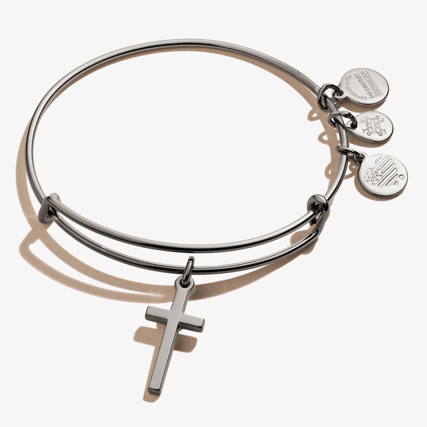 Cross Charm Bangle Bracelet - Alex and Ani Rafaelian Silver