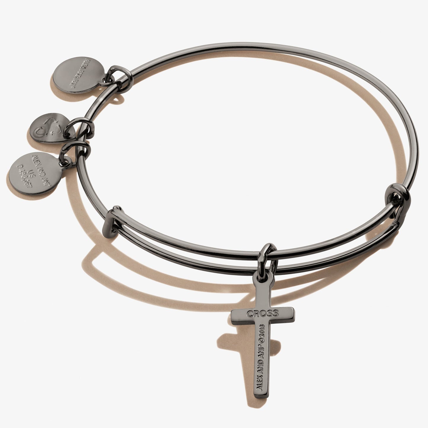 Cross Charm Bangle Bracelet - Alex and Ani Rafaelian Silver