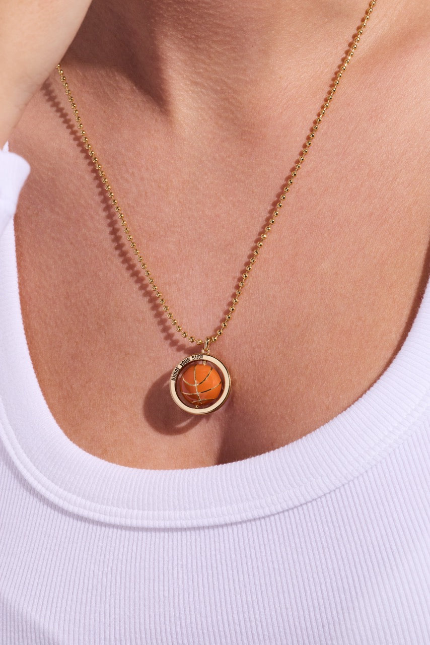 Basketball Spinner Pendant Gold