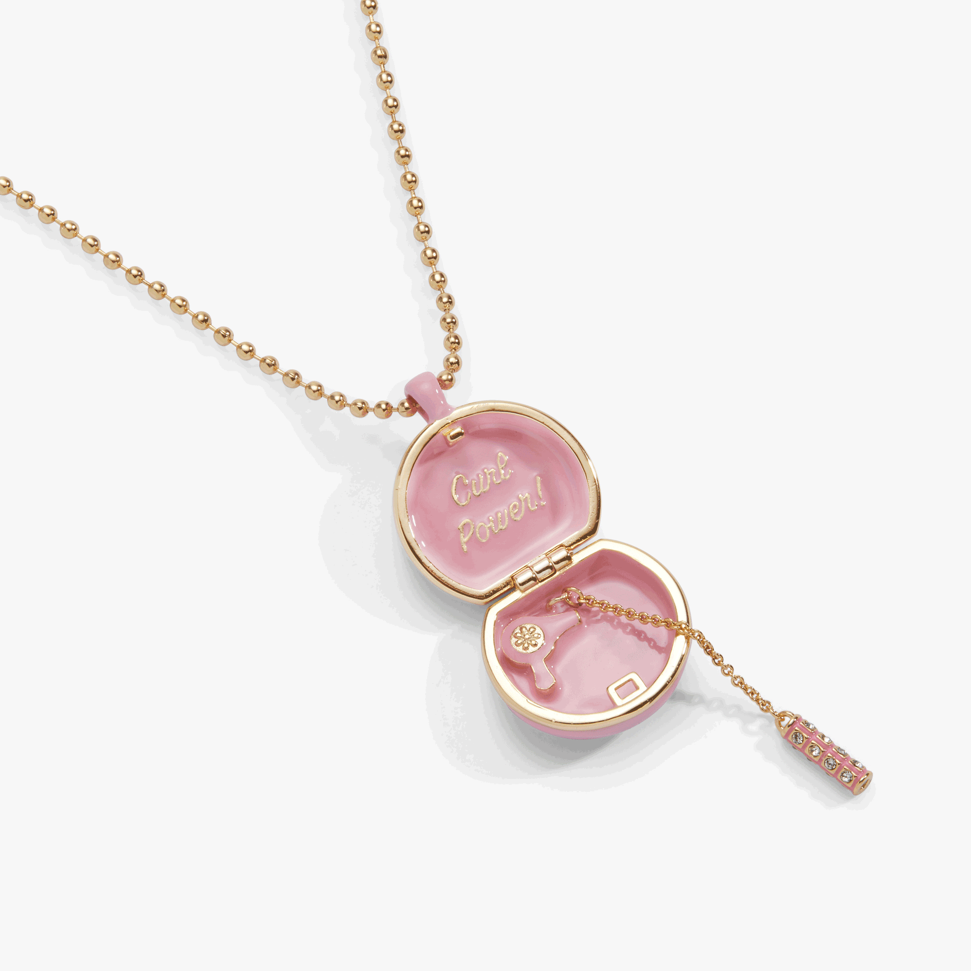60s Hair Dryer Locket Pendant Gold