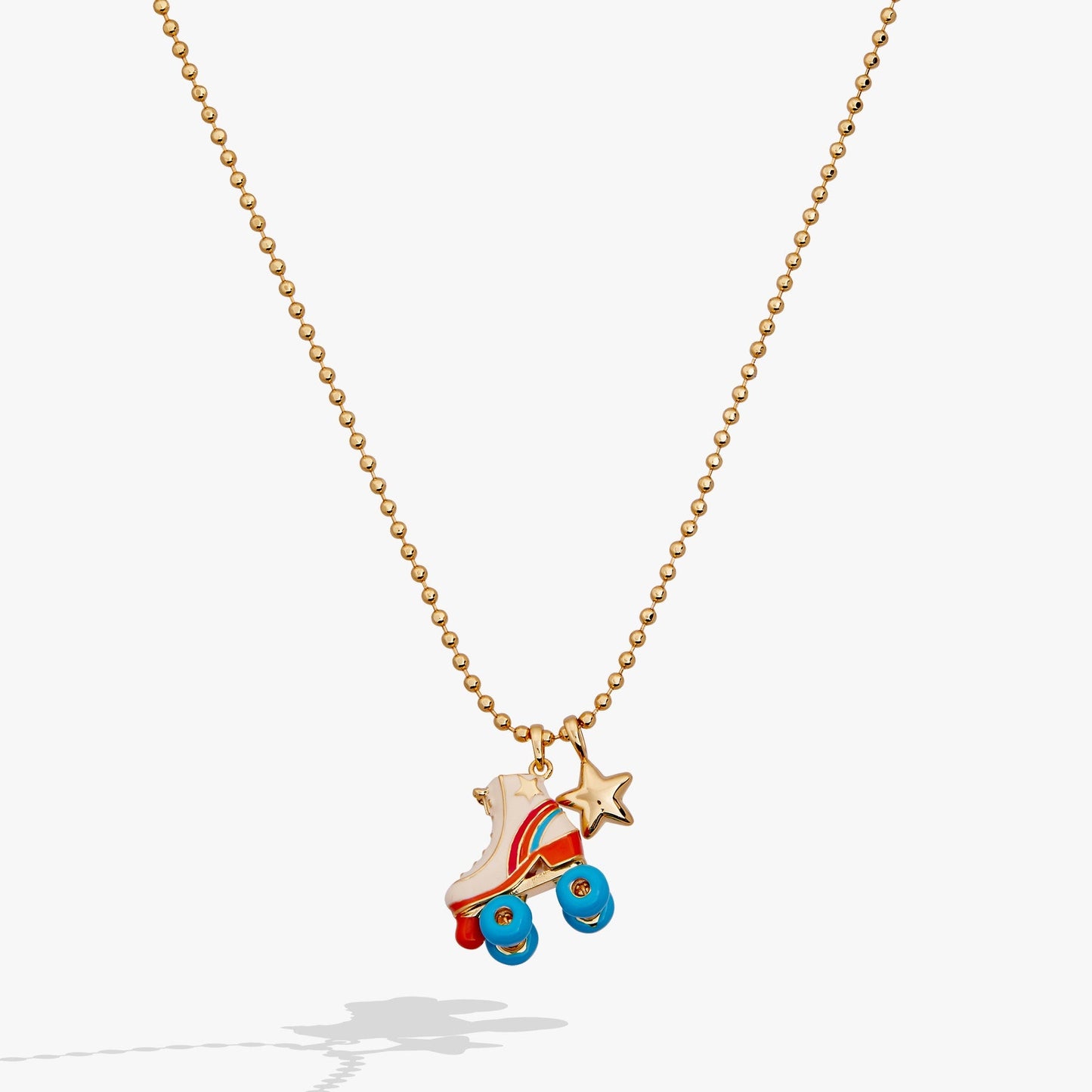70s Roller Skate Necklace Gold