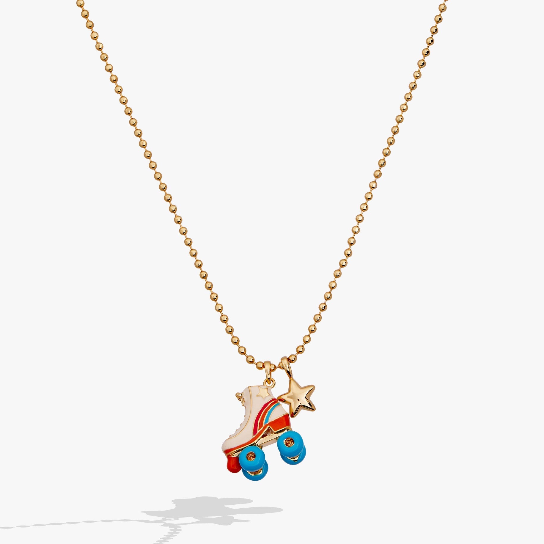 70s Roller Skate Necklace Gold