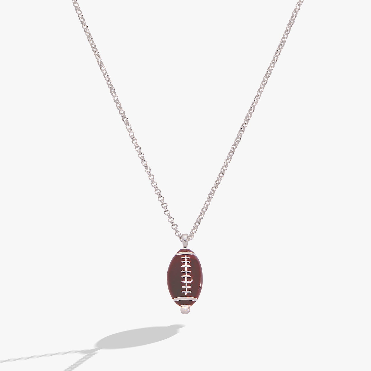 Football Spinner Pendant Silver