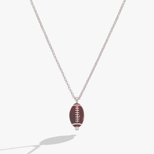 Football Spinner Pendant Silver