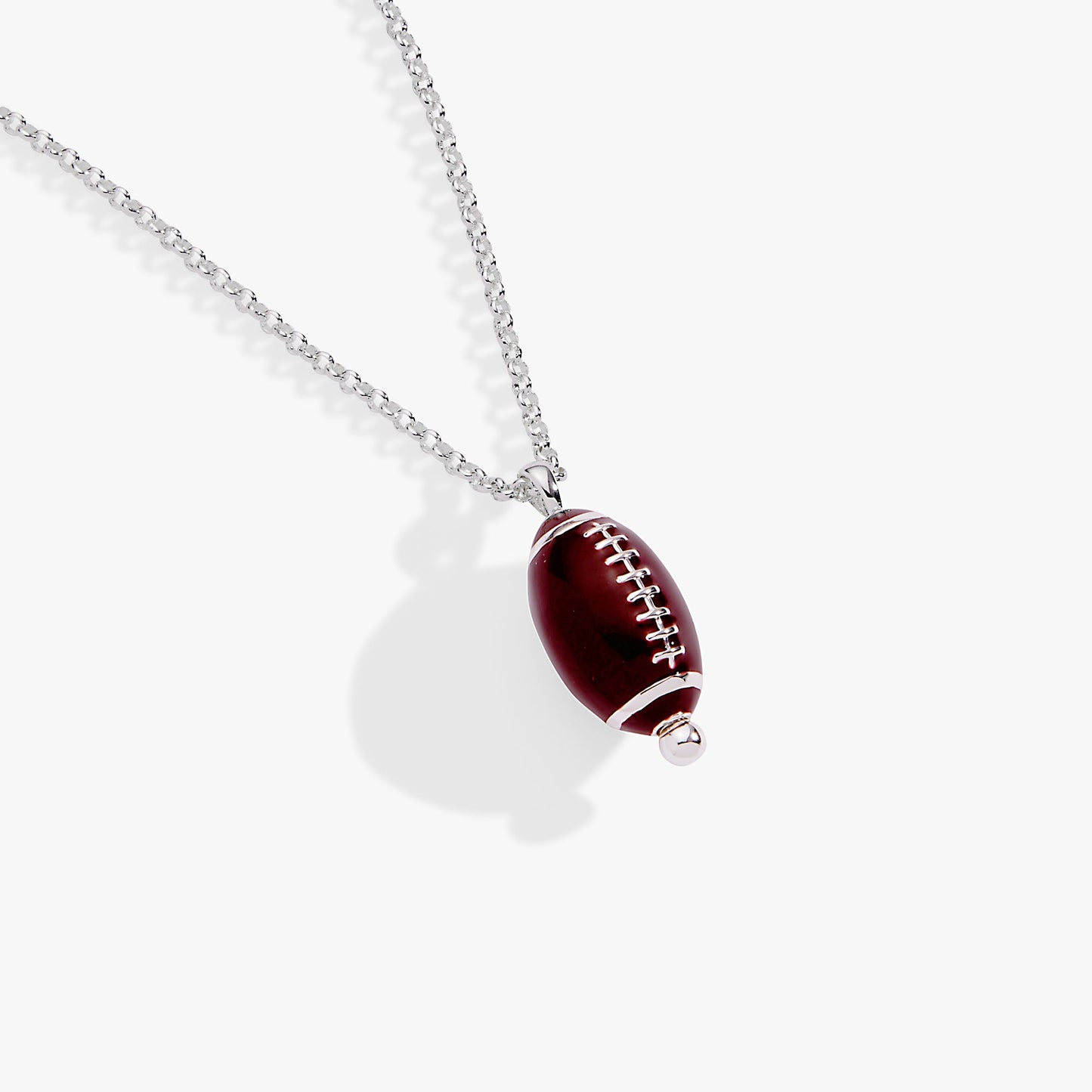 Football Spinner Pendant Silver