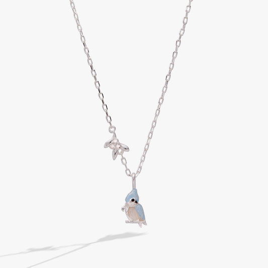 Tufted Titmouse Necklace Silver