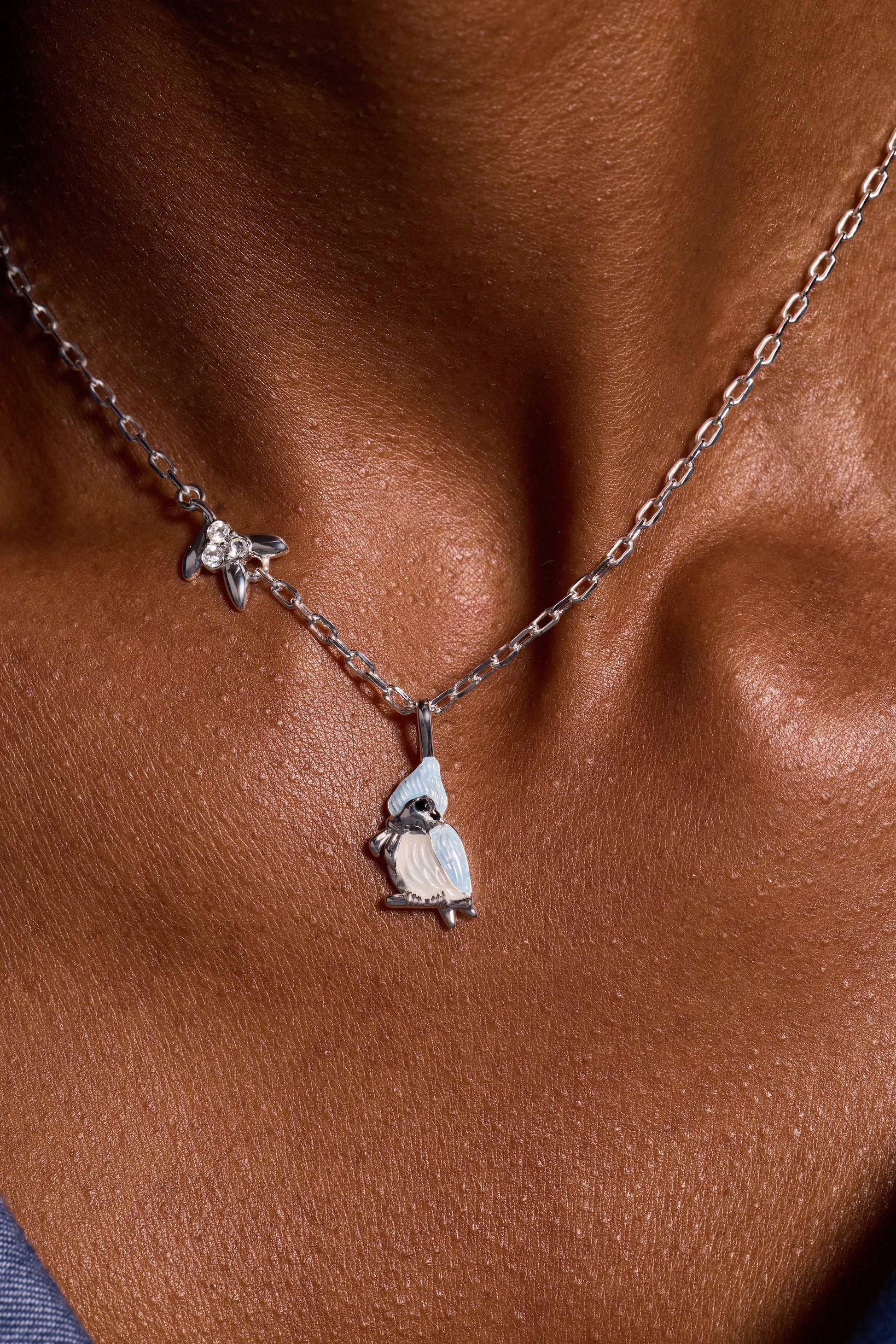Tufted Titmouse Necklace Silver