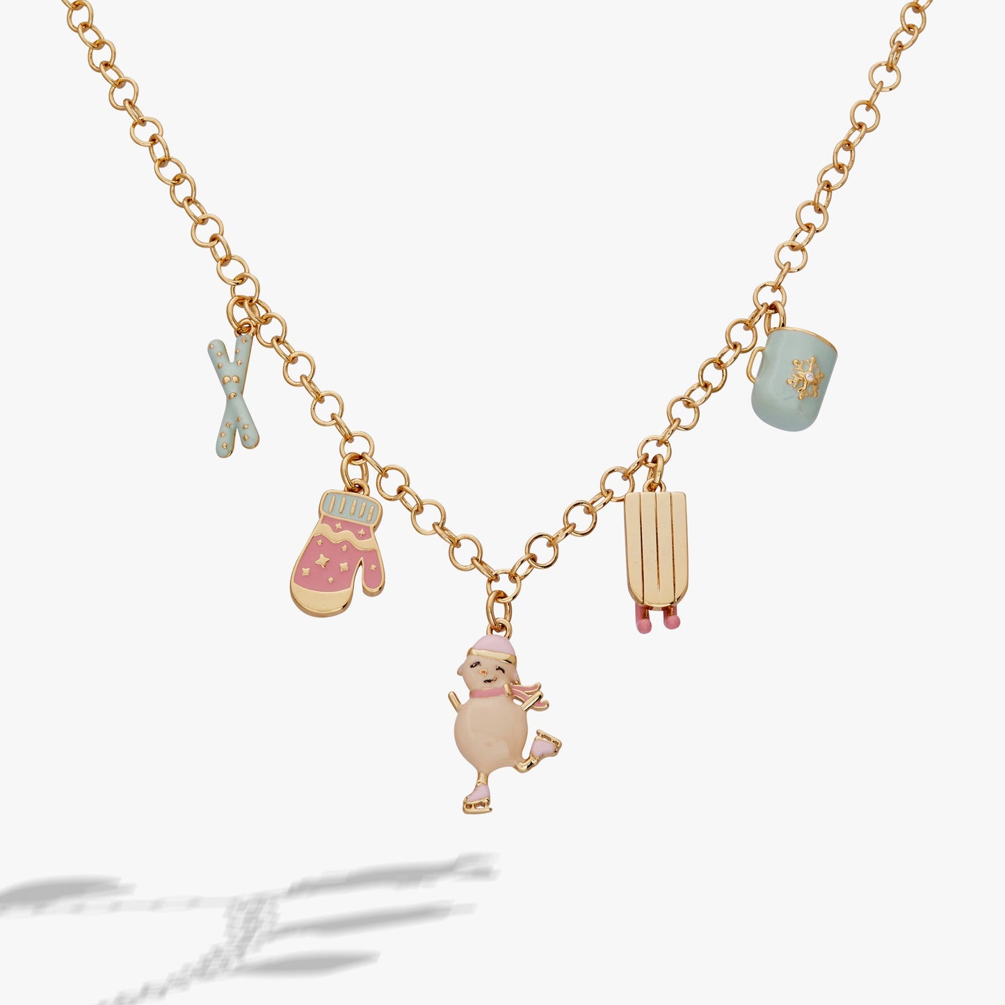 Winter Wonderland Multi Charm Necklace Gold