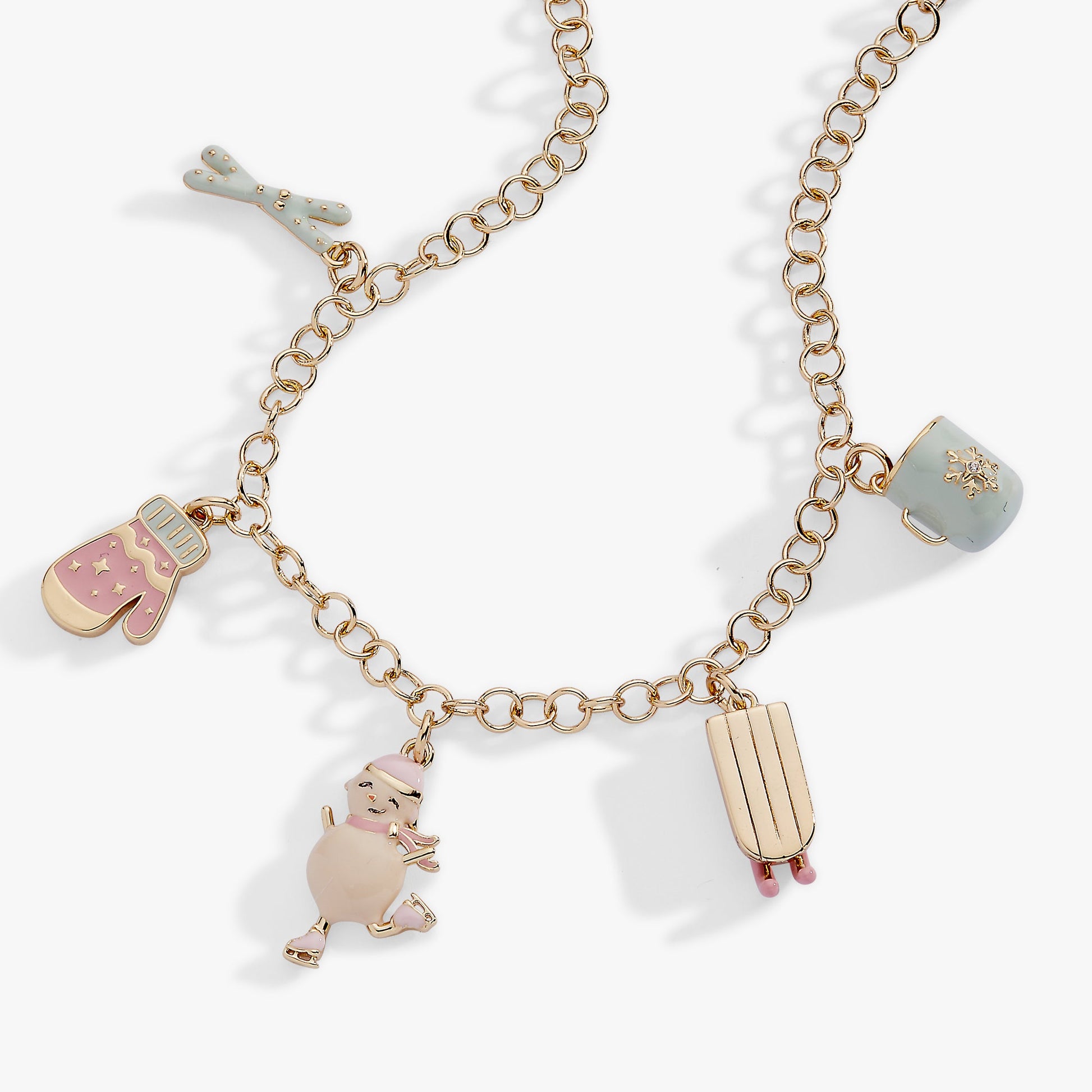 Winter Wonderland Multi Charm Necklace Gold