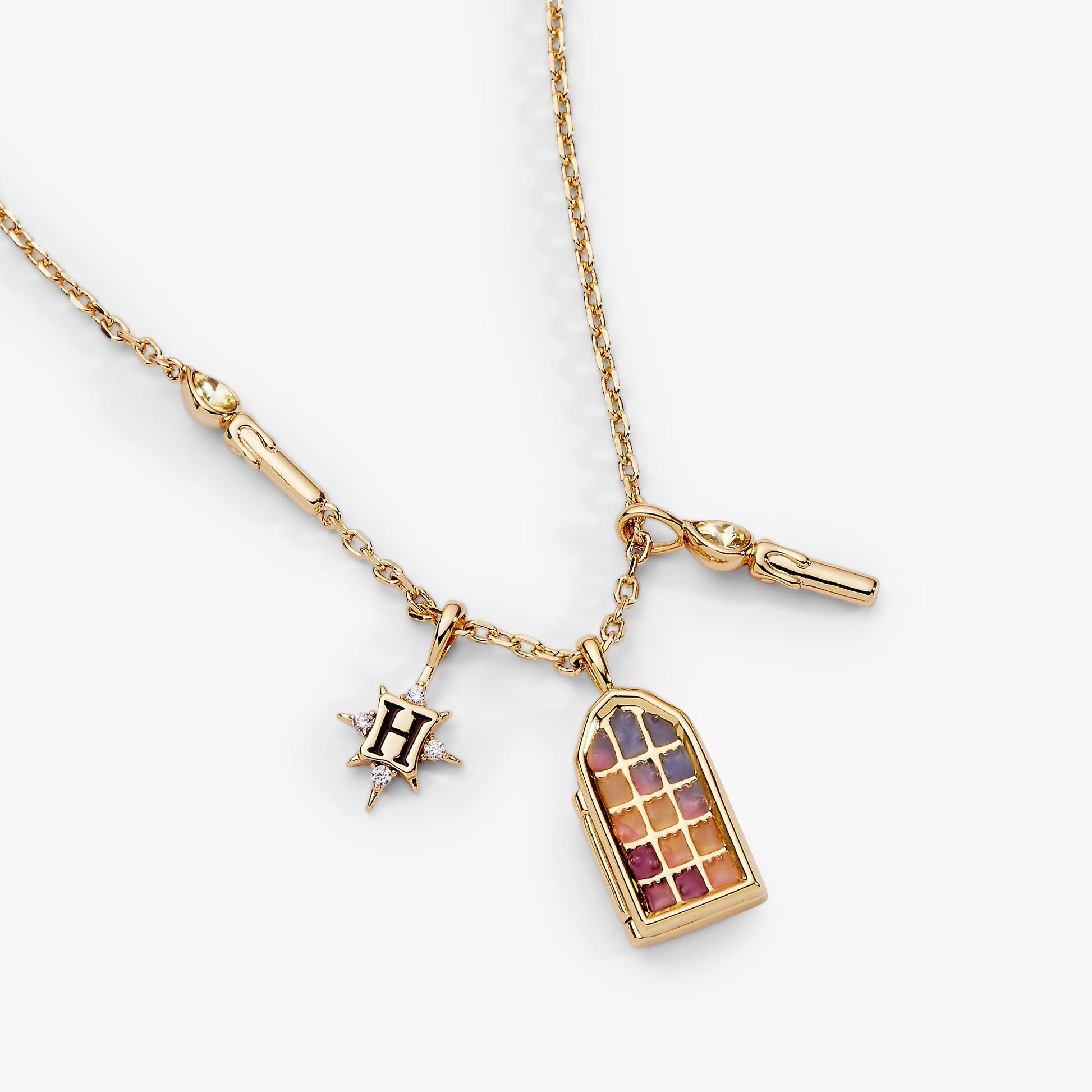 Harry Potter™ Hogwarts Great Hall Cluster Charm Necklace Gold