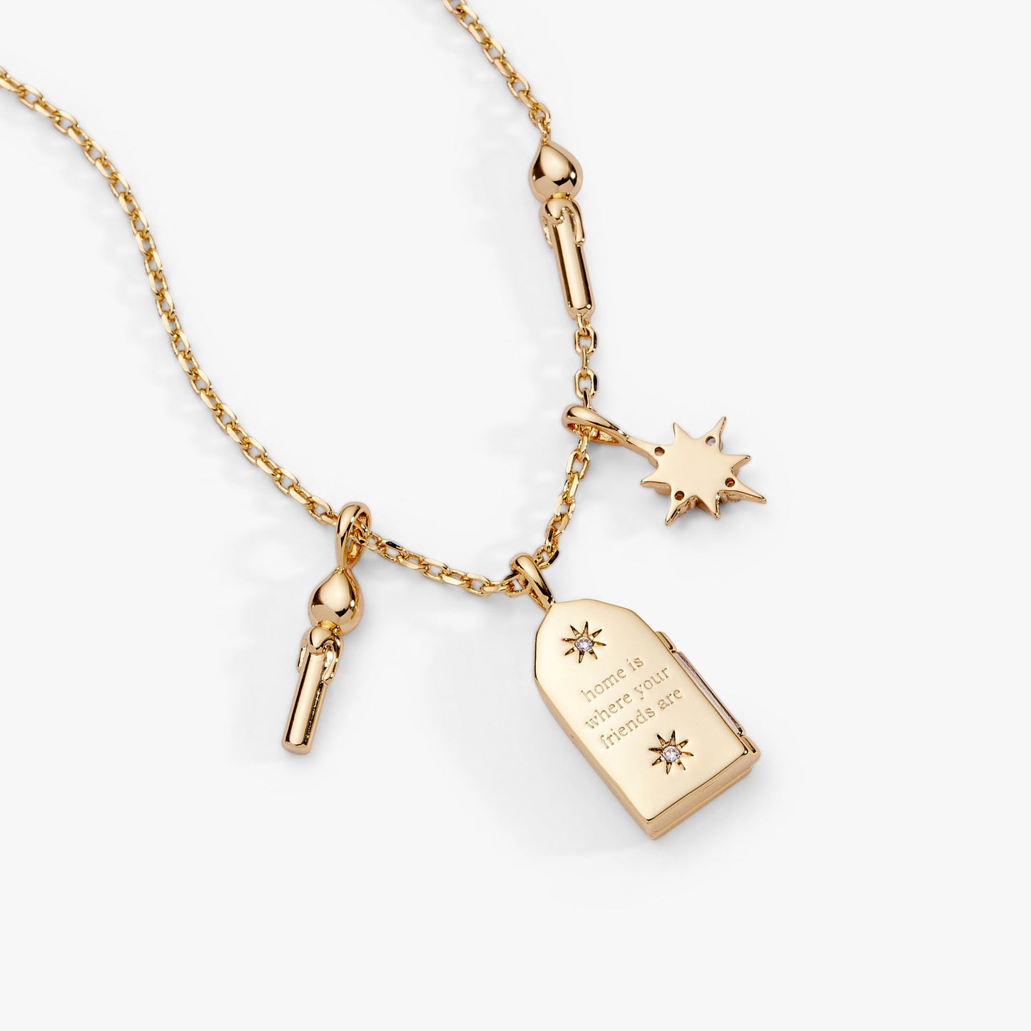 Harry Potter™ Hogwarts Great Hall Cluster Charm Necklace Gold