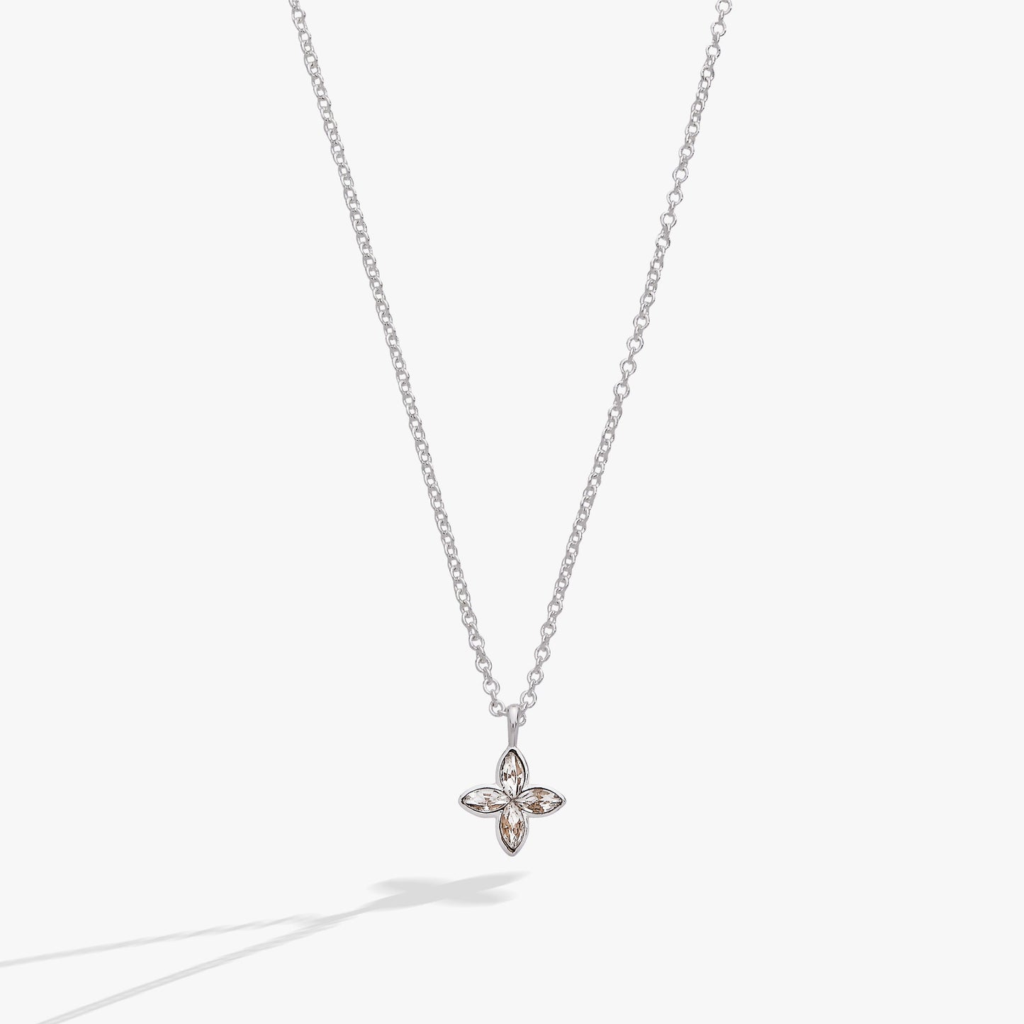 Crystal Logo Star Necklace Silver