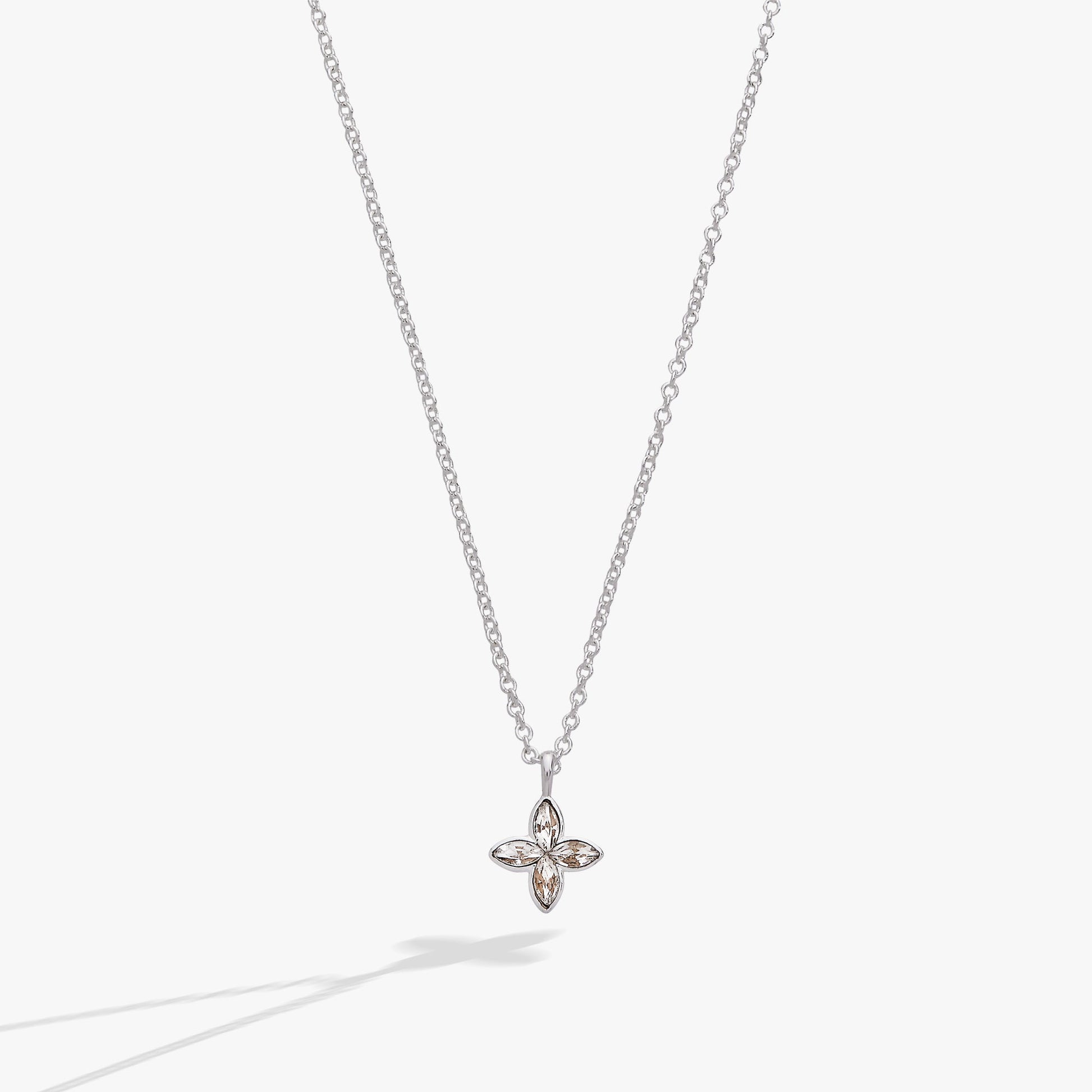 Crystal Logo Star Necklace Silver