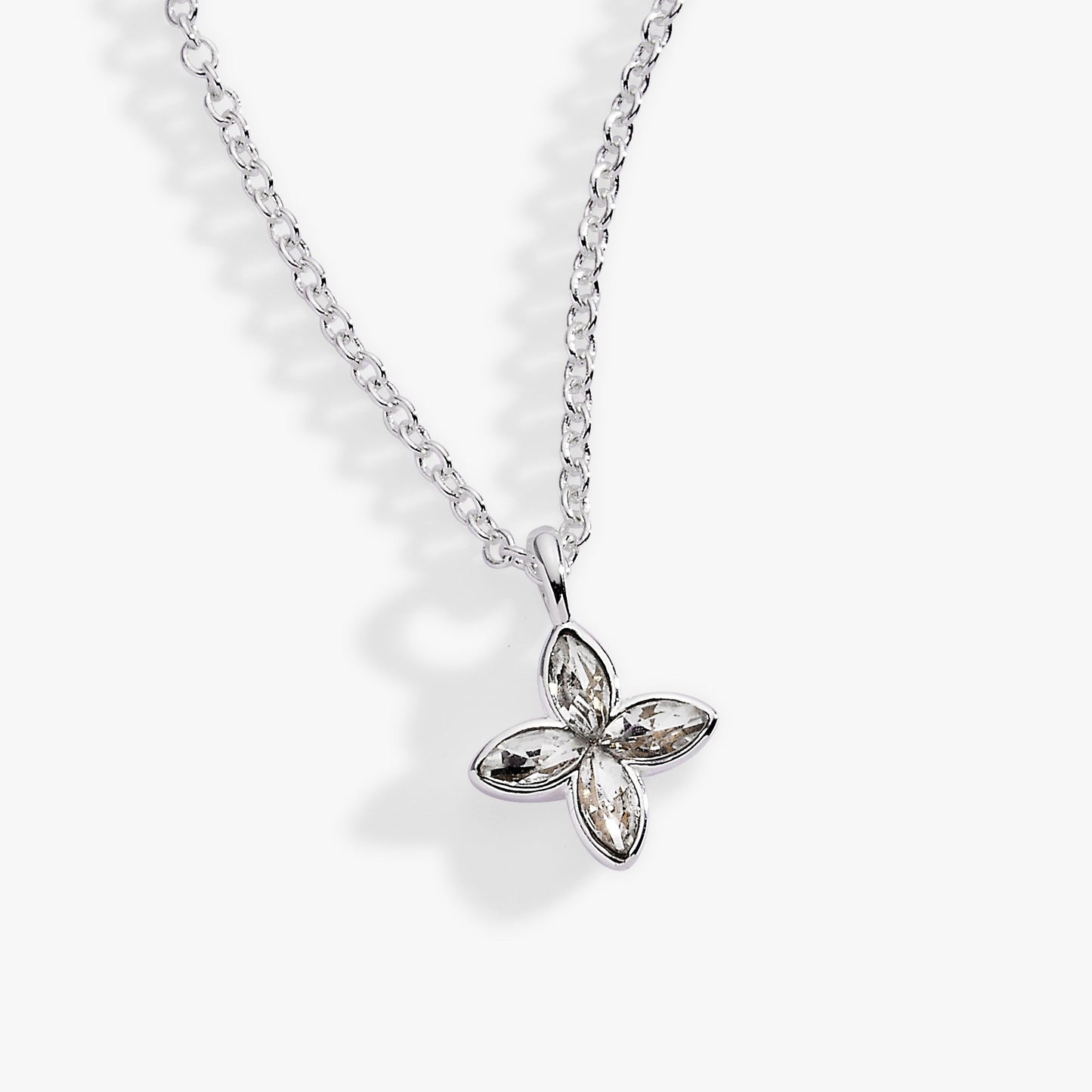 Crystal Logo Star Necklace Silver