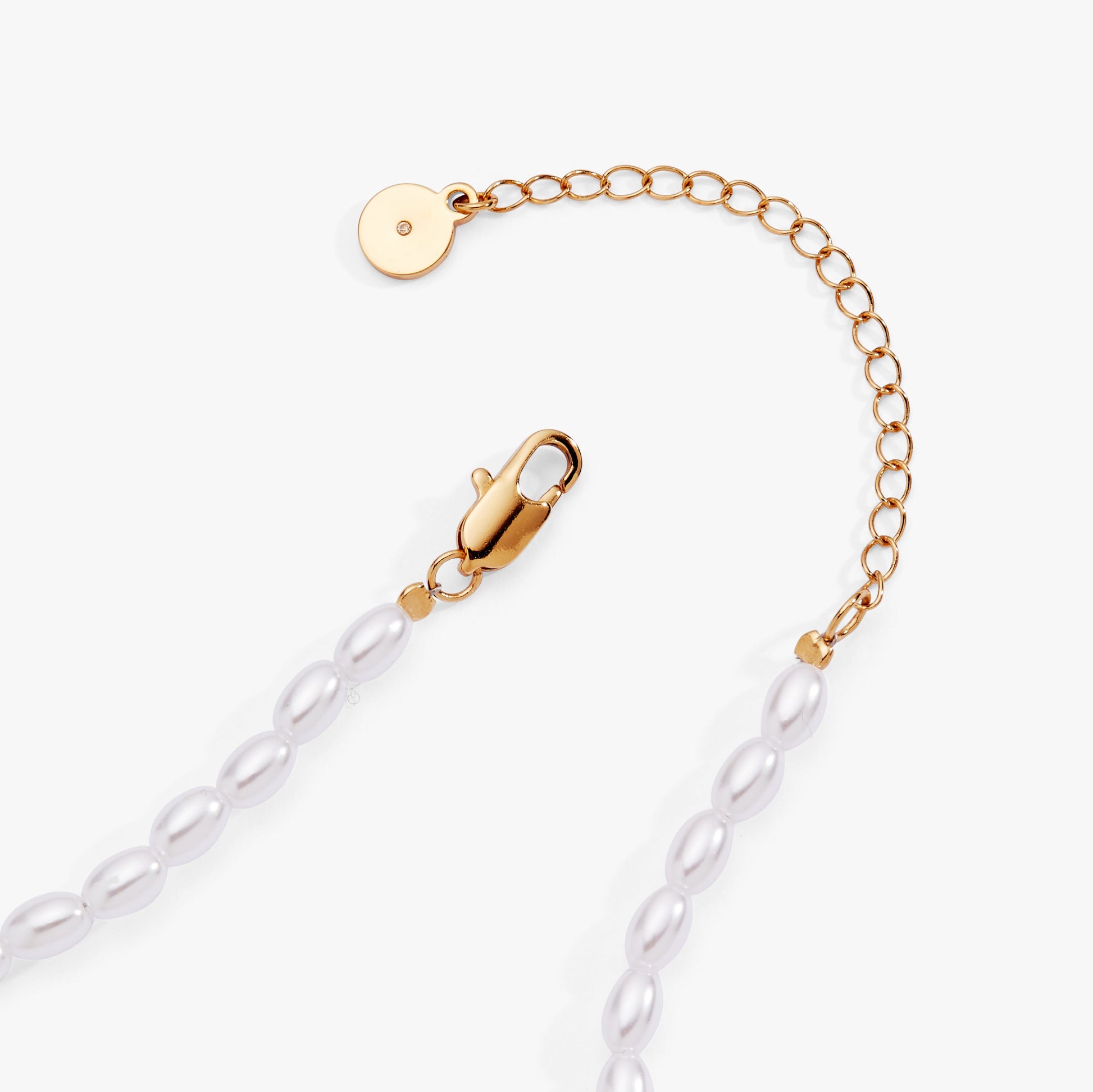 Pink Christmas Beaded Charm Necklace Gold