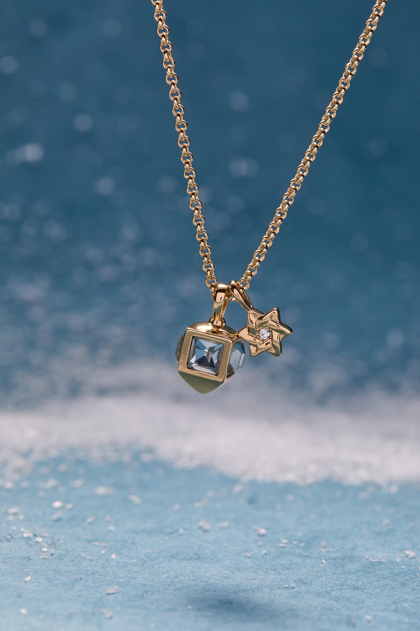 Hanukkah Duo Charm Necklace Gold