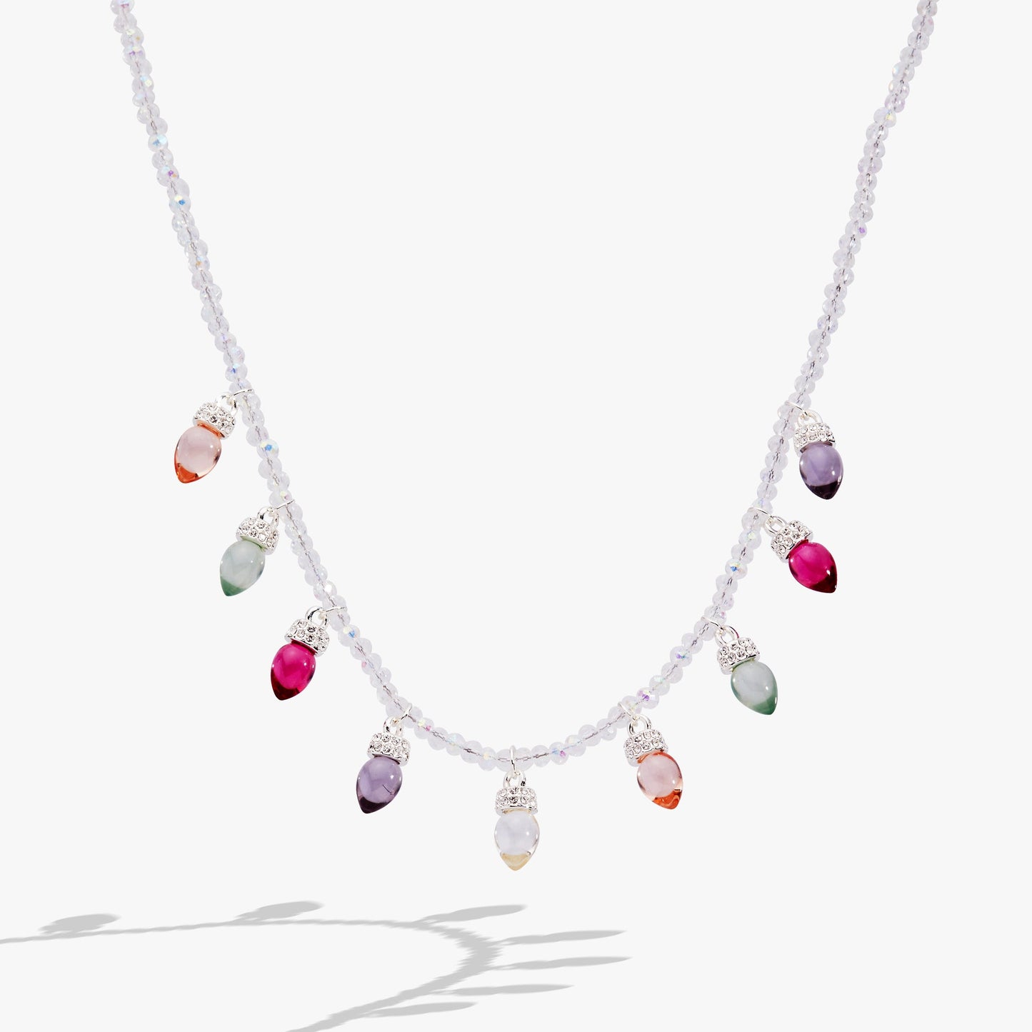 Light Bulb Beaded Necklace Gold