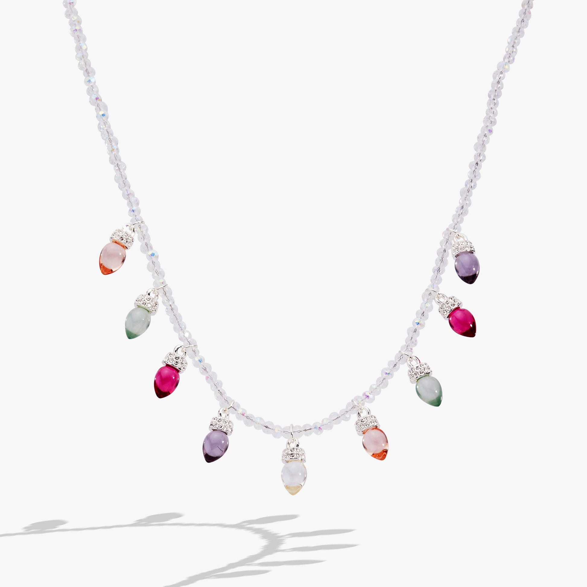 Light Bulb Beaded Necklace Gold