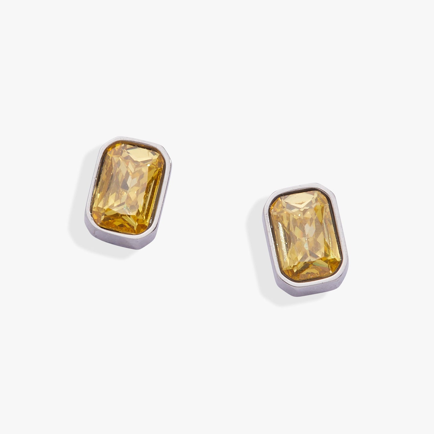 November Emerald-Cut Birthstone Stud| Alex and Ani Stainless Steel Gold