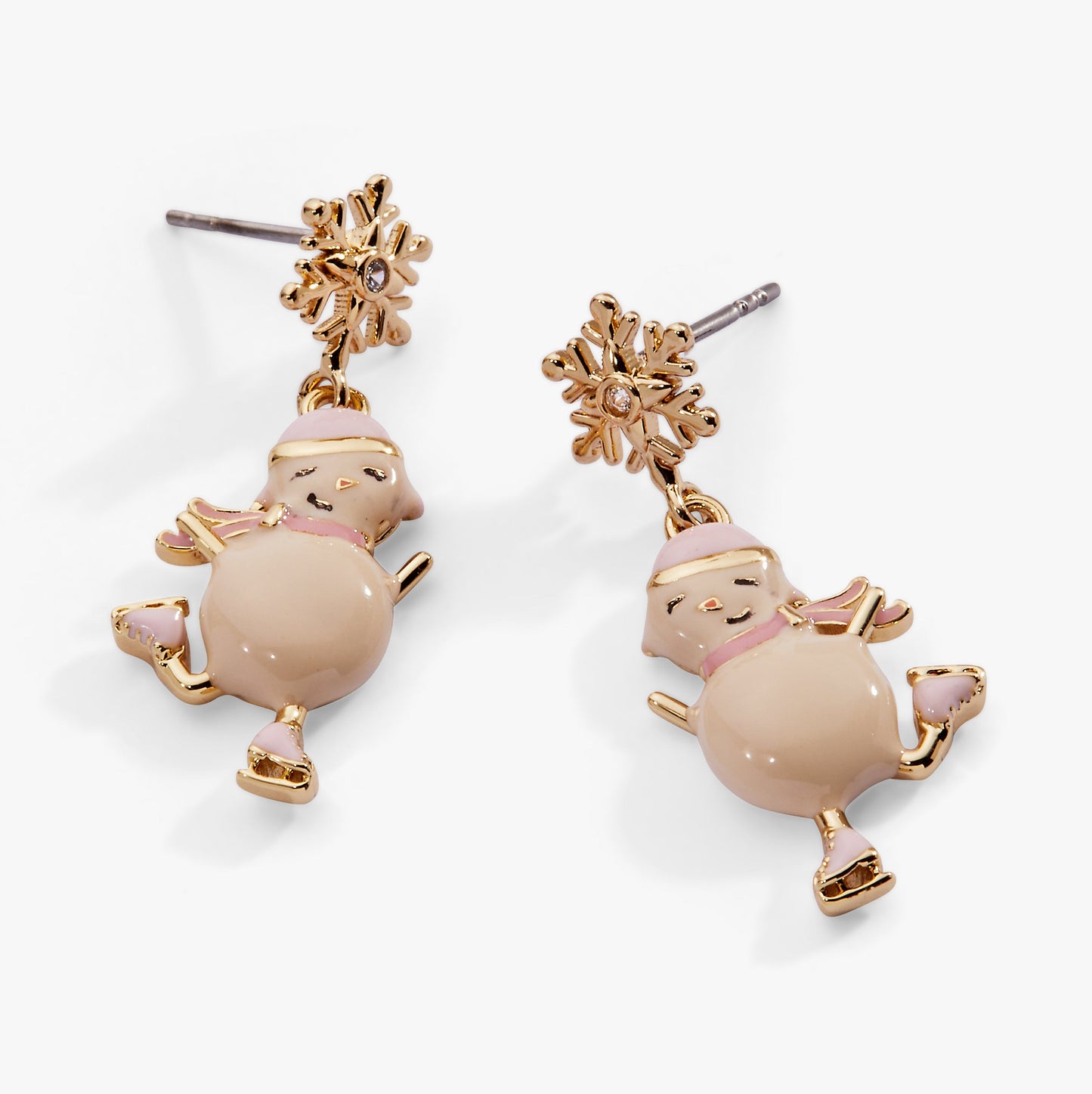 Winter Wonderland Snowman Drop Earring Gold