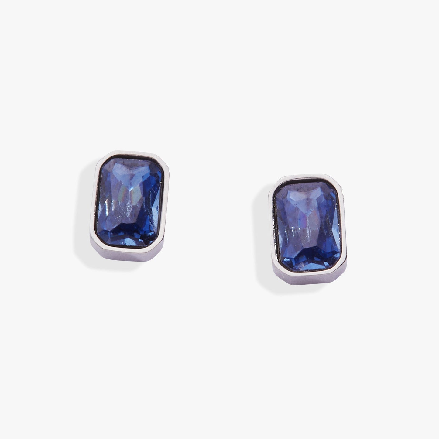 September Emerald-Cut Birthstone Stud Stainless Steel Gold