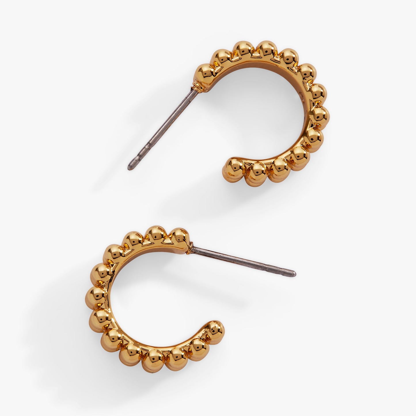 Ball Texture Huggie Hoop Earring Gold