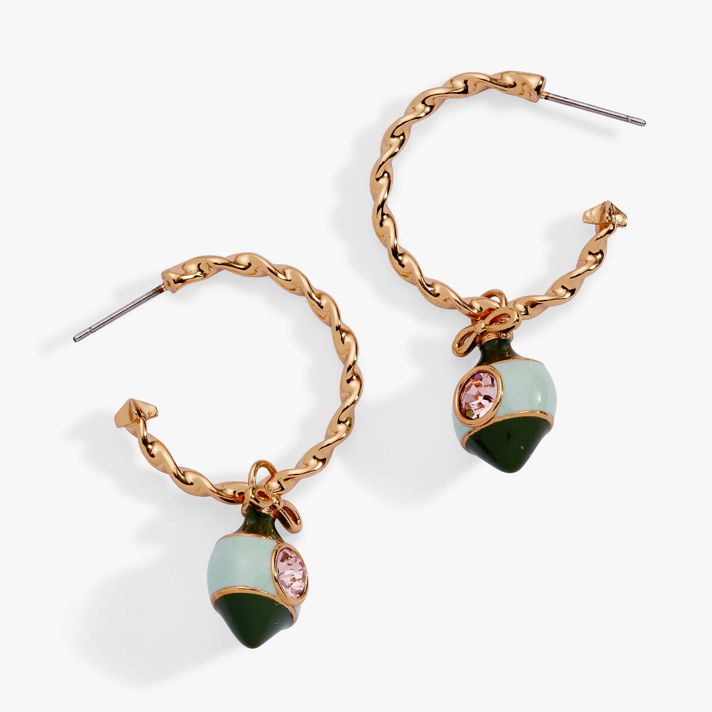 Ornament Hoop Earrings Gold