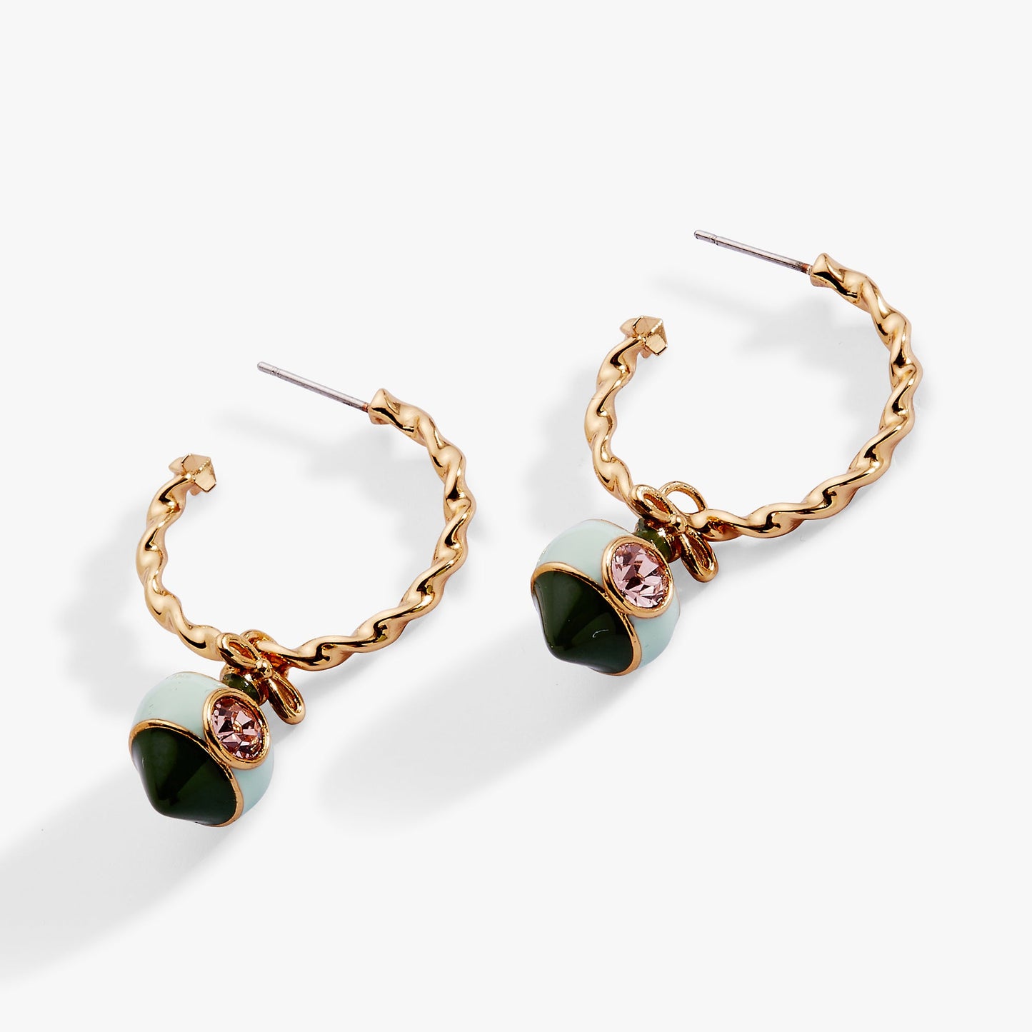 Ornament Hoop Earrings Gold