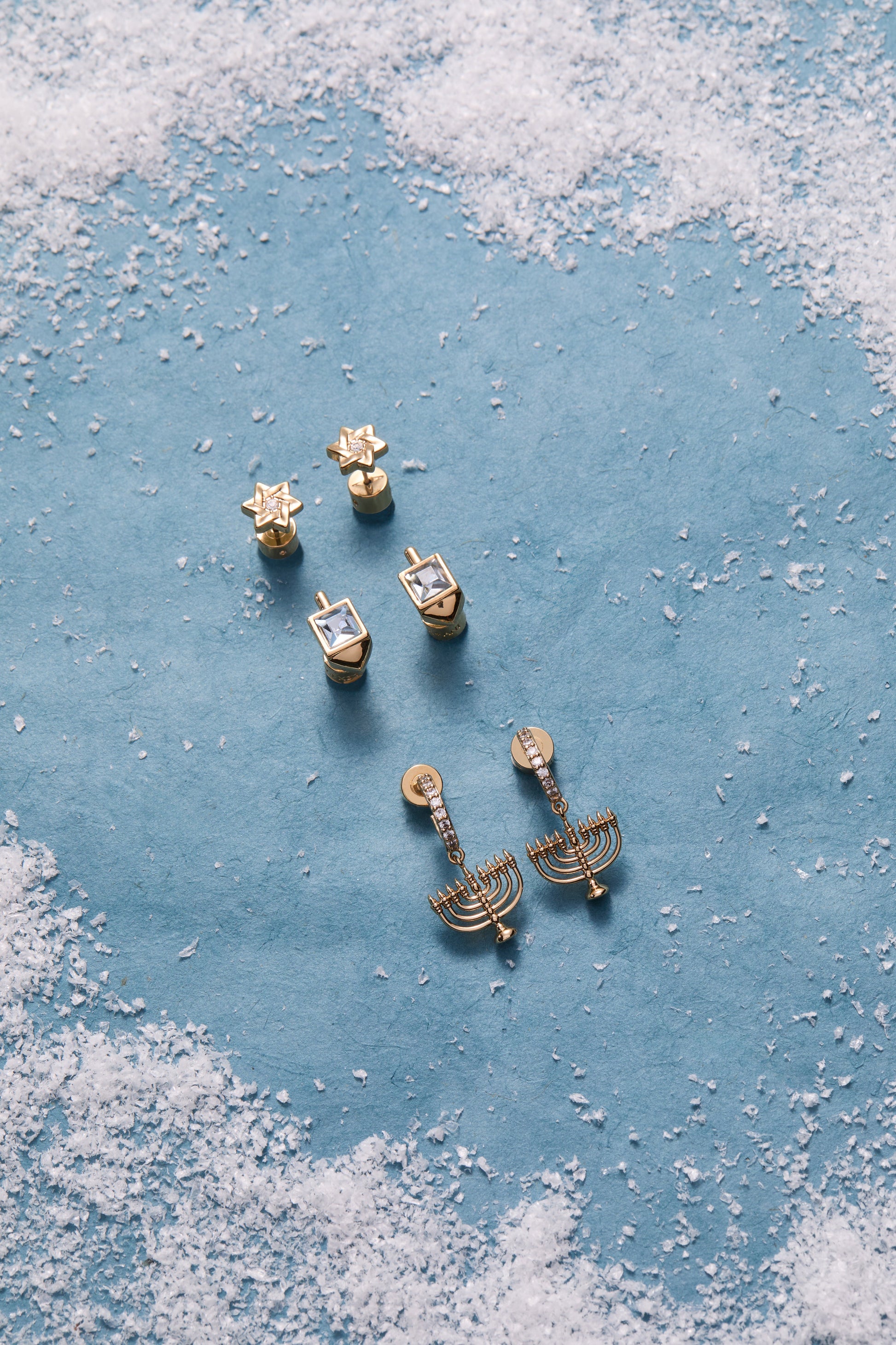 Hanukkah Stud Set Gold